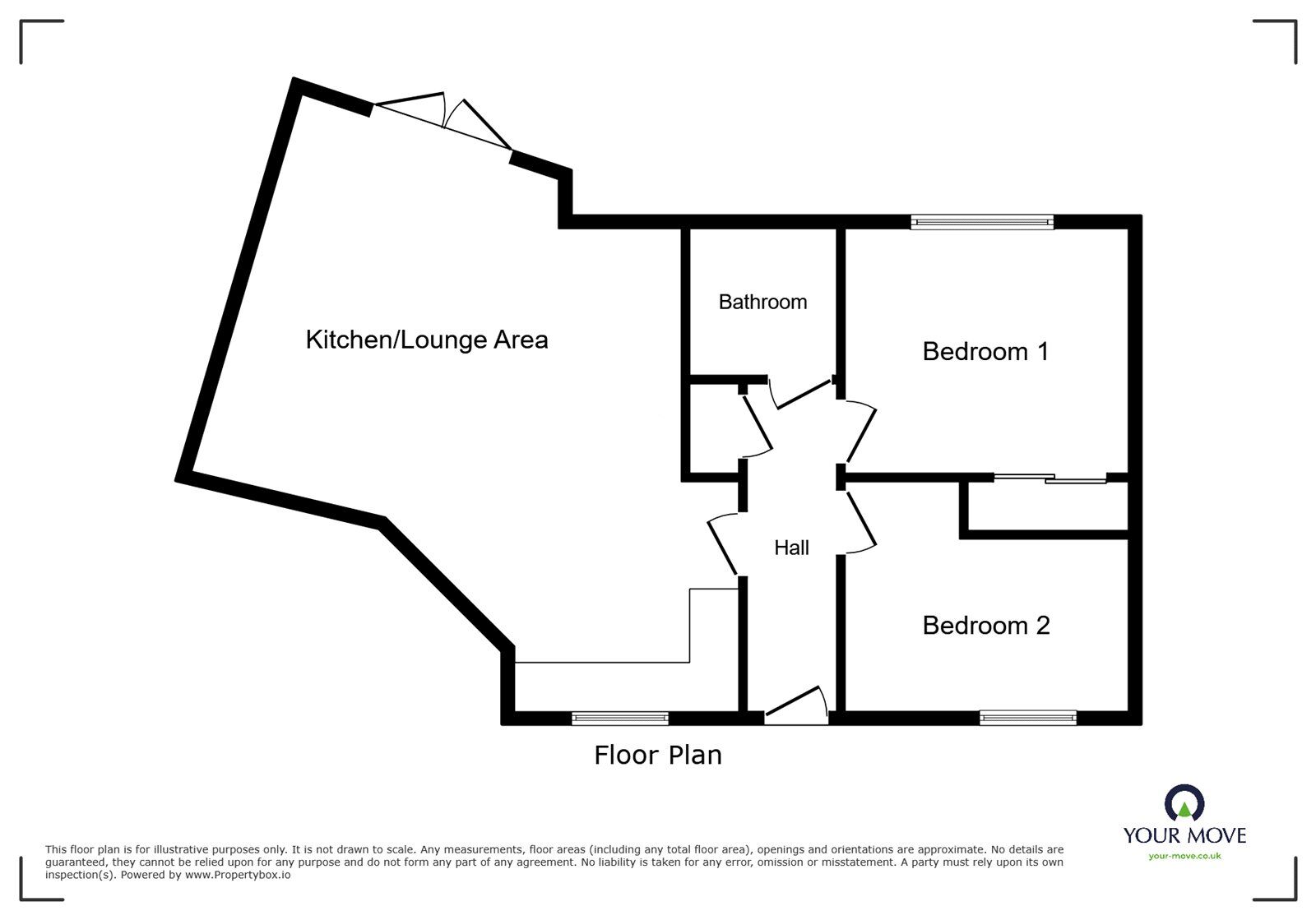 Floorplan of 2 bedroom  House for sale, Dionard Drive, Lubbesthorpe, Leicestershire, LE19