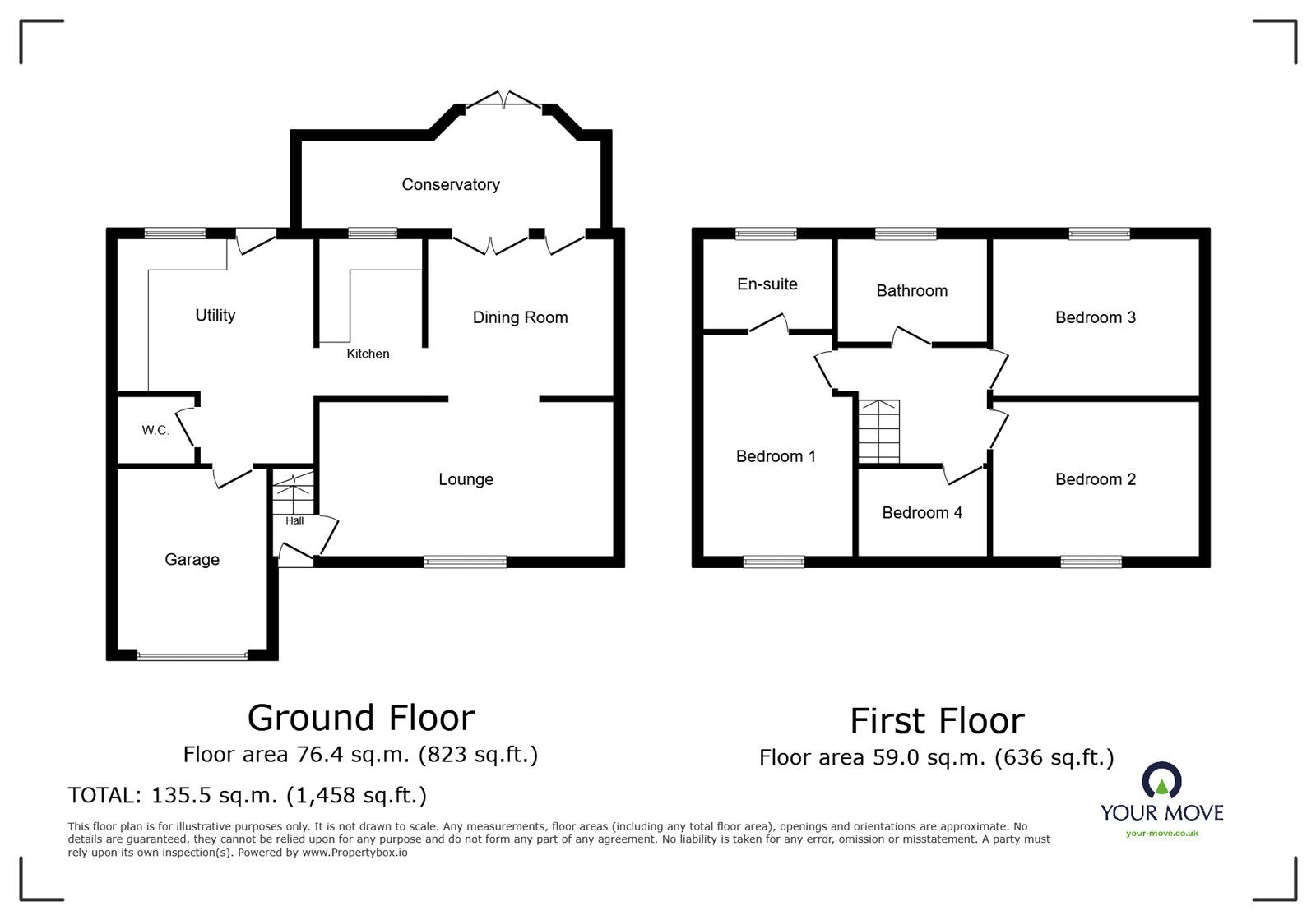 Floorplan of 4 bedroom Detached House for sale, Orchid Close, Narborough, Leicestershire, LE19