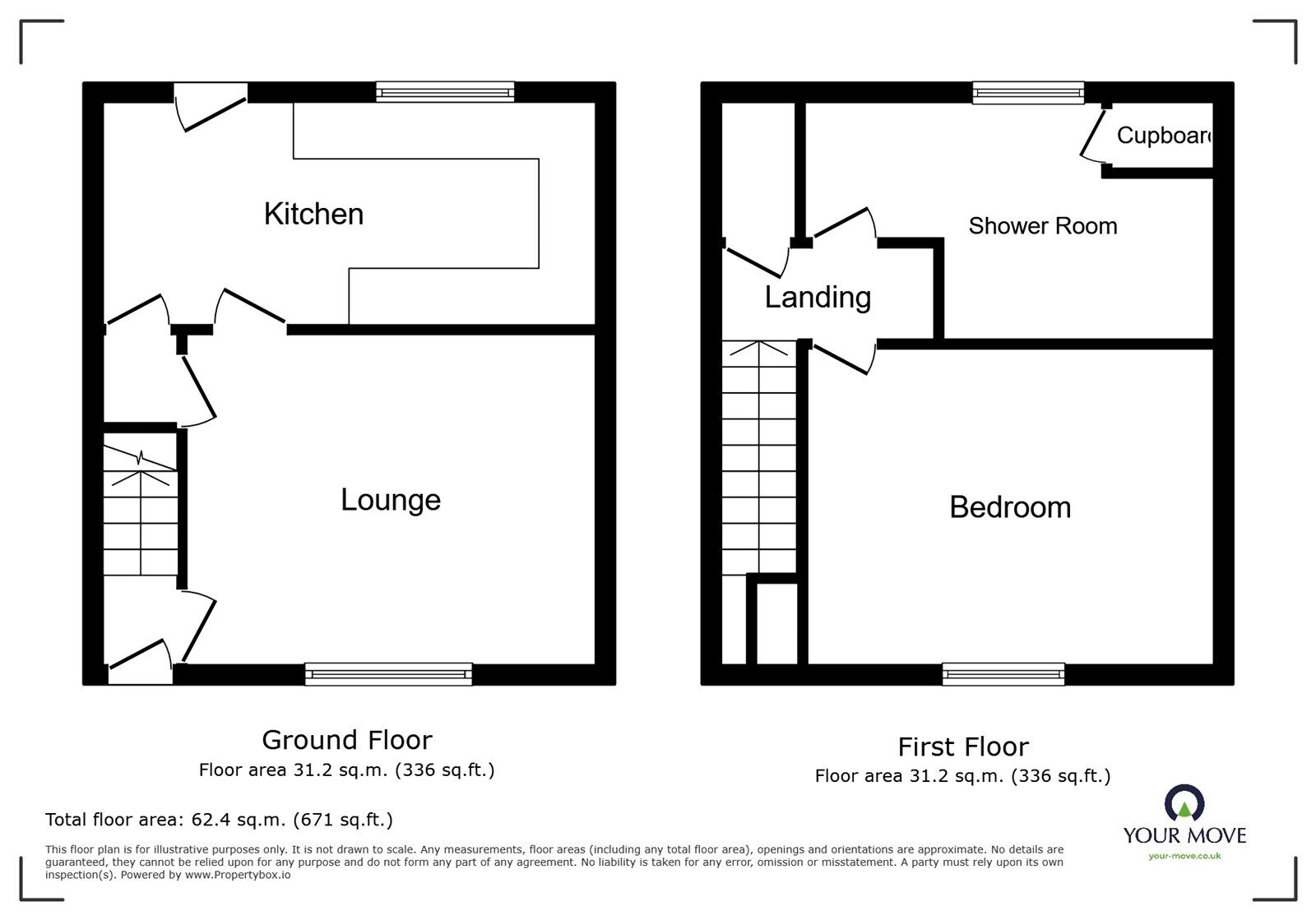 Floorplan of 1 bedroom Semi Detached House for sale, Westleigh Road, Glen Parva, Leicestershire, LE2