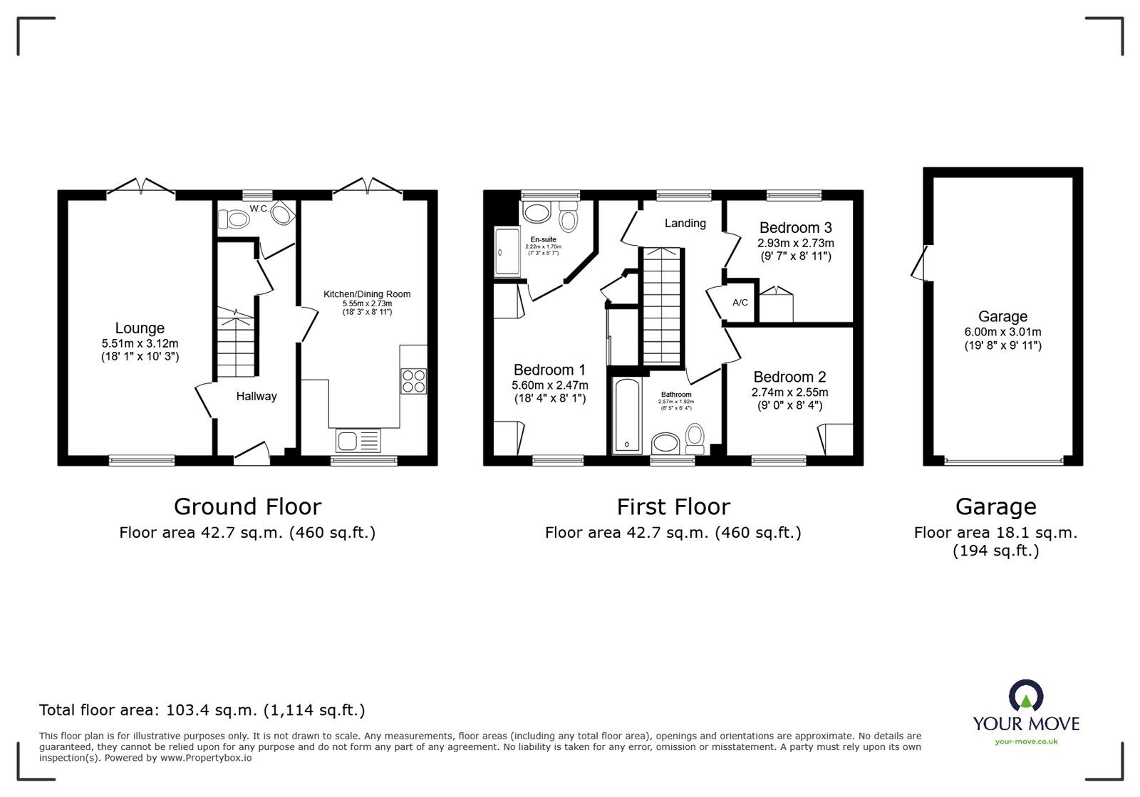 Floorplan of 3 bedroom Detached House for sale, Hoffler Close, Countesthorpe, Leicestershire, LE8