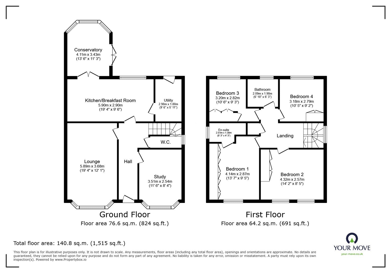 Floorplan of 4 bedroom Detached House for sale, Wakeling Close, Whetstone, Leicestershire, LE8