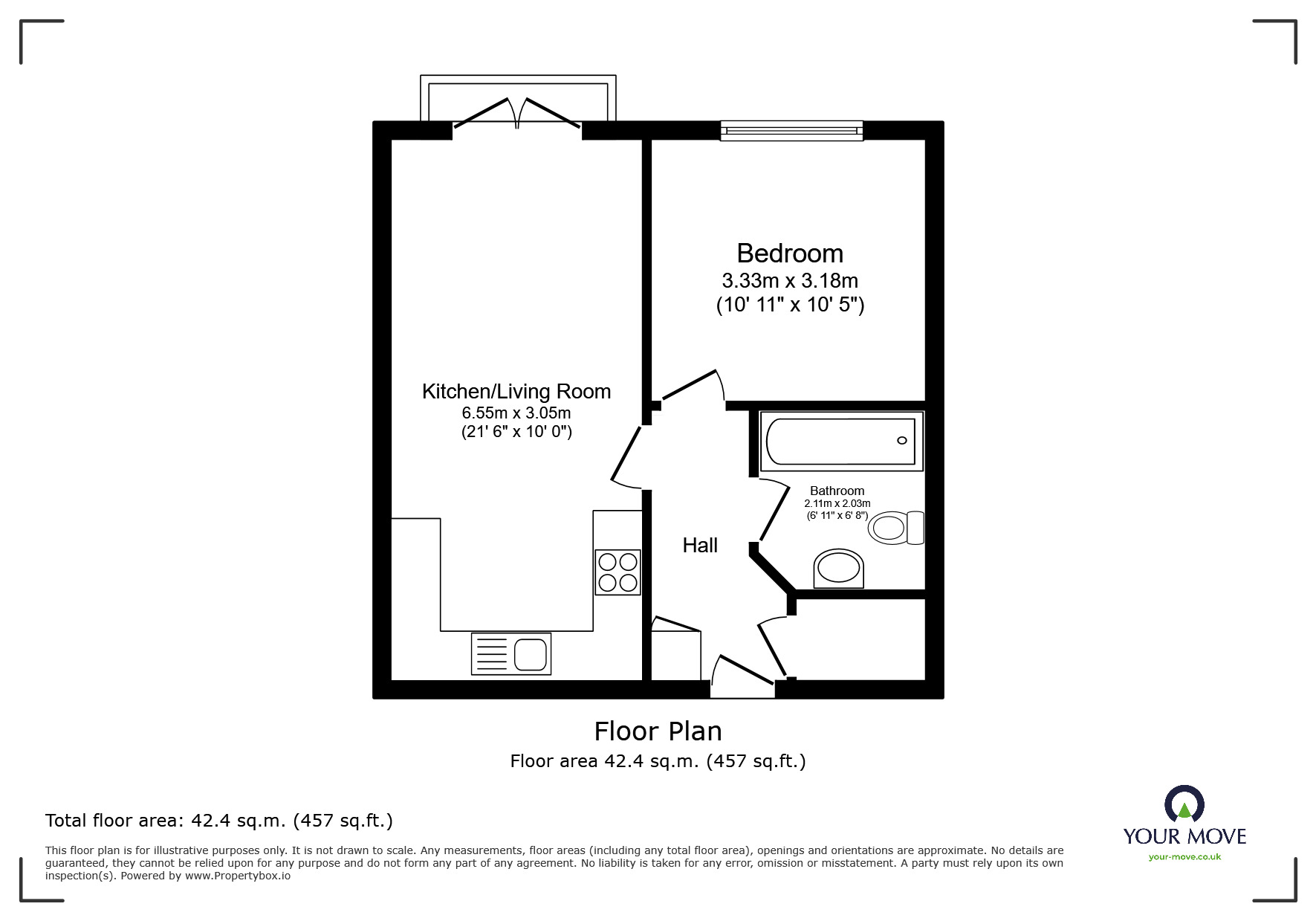 Floorplan of 1 bedroom  Flat for sale, Birkby Close, Hamilton, Leicestershire, LE5