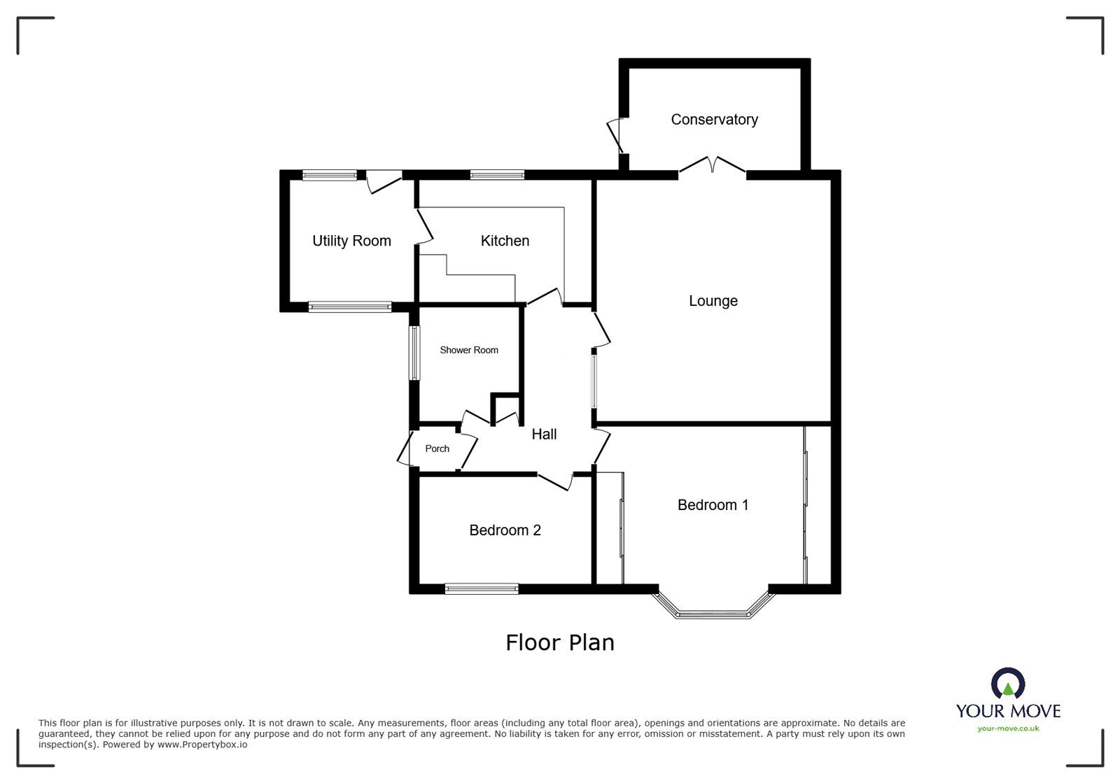 Floorplan of 2 bedroom Detached Bungalow for sale, The Meadow, Broughton Astley, Leicestershire, LE9