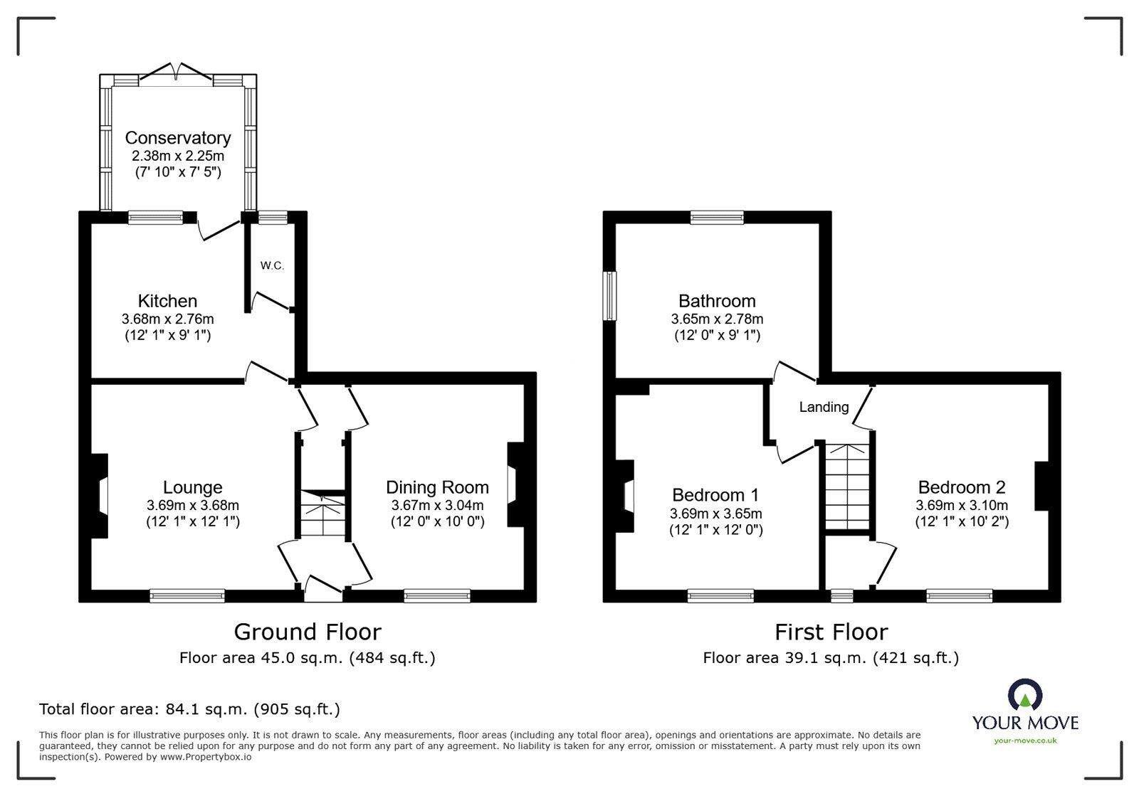 Floorplan of 2 bedroom Semi Detached House for sale, High Street, Great Glen, Leicestershire, LE8