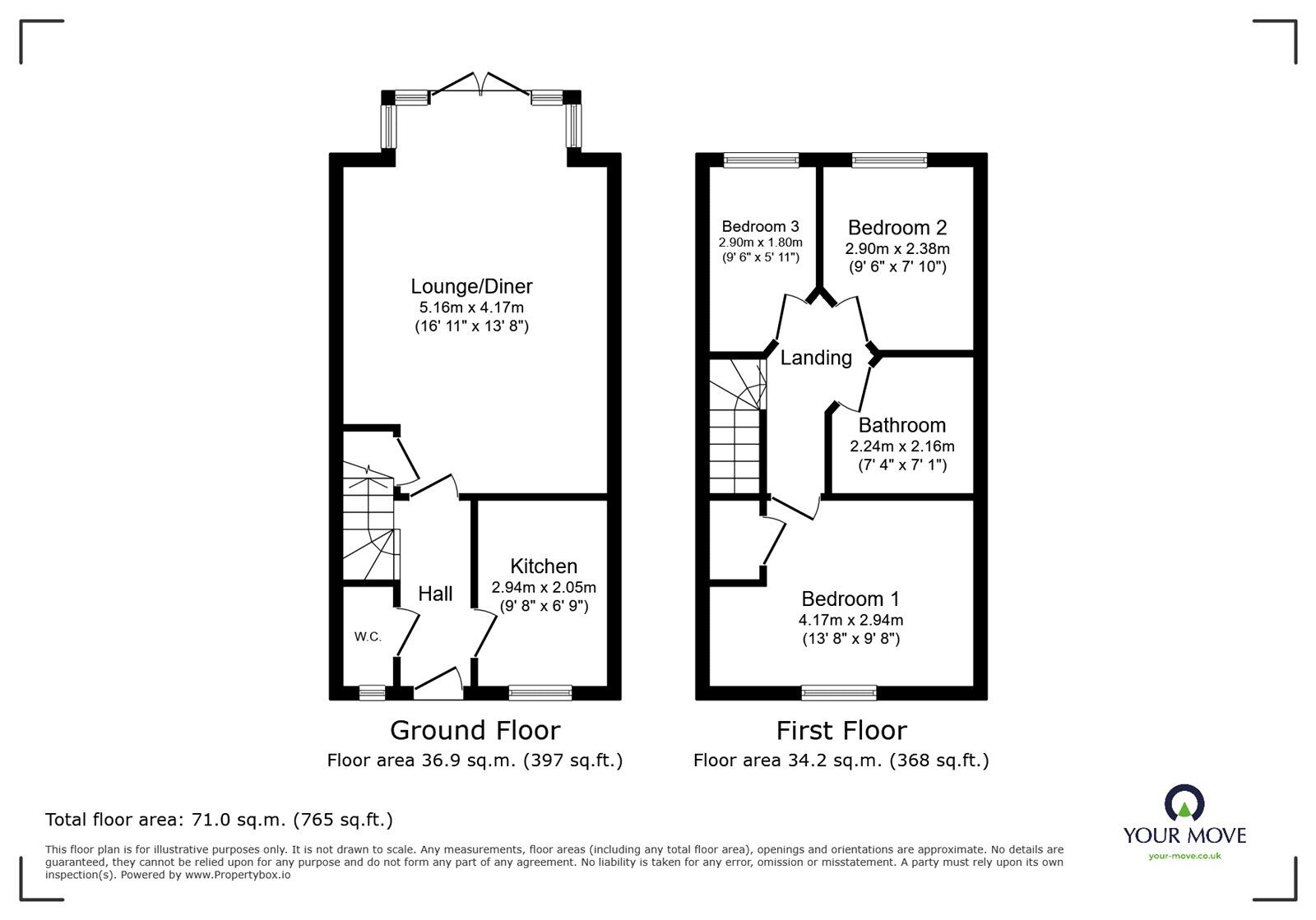 Floorplan of 3 bedroom Semi Detached House for sale, Windlass Drive, Wigston, Leicestershire, LE18