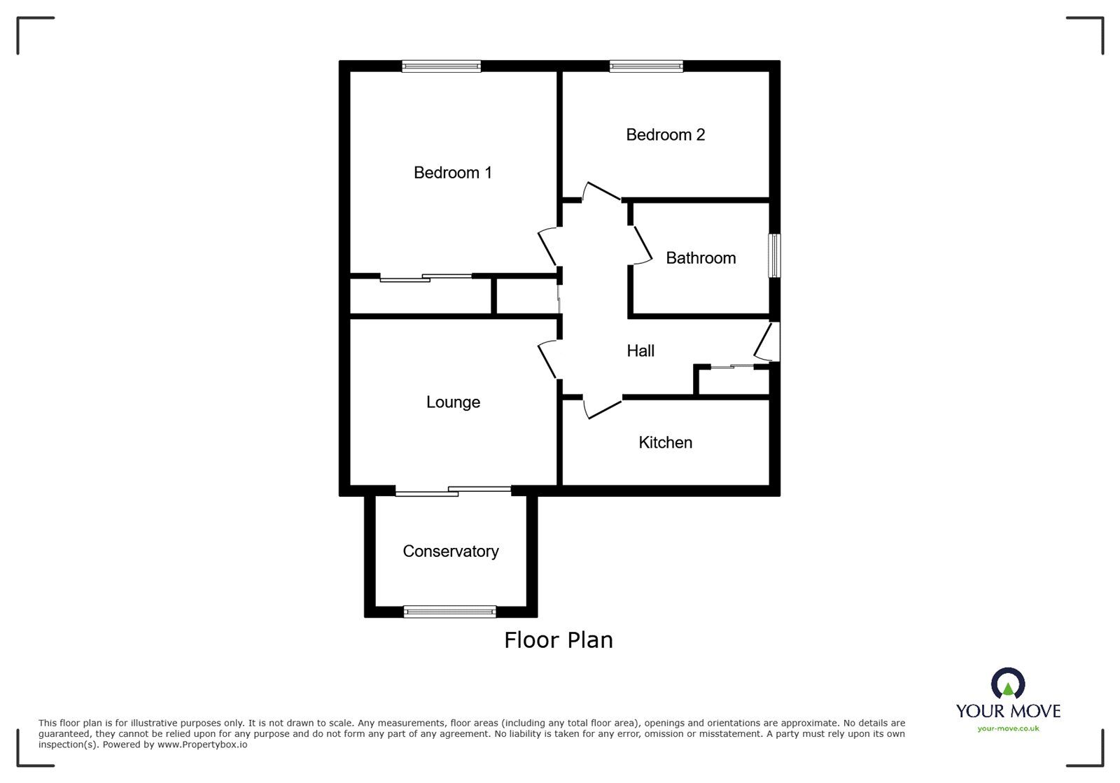 Floorplan of 2 bedroom Semi Detached Bungalow for sale, Blakesley Road, Wigston, Leicestershire, LE18