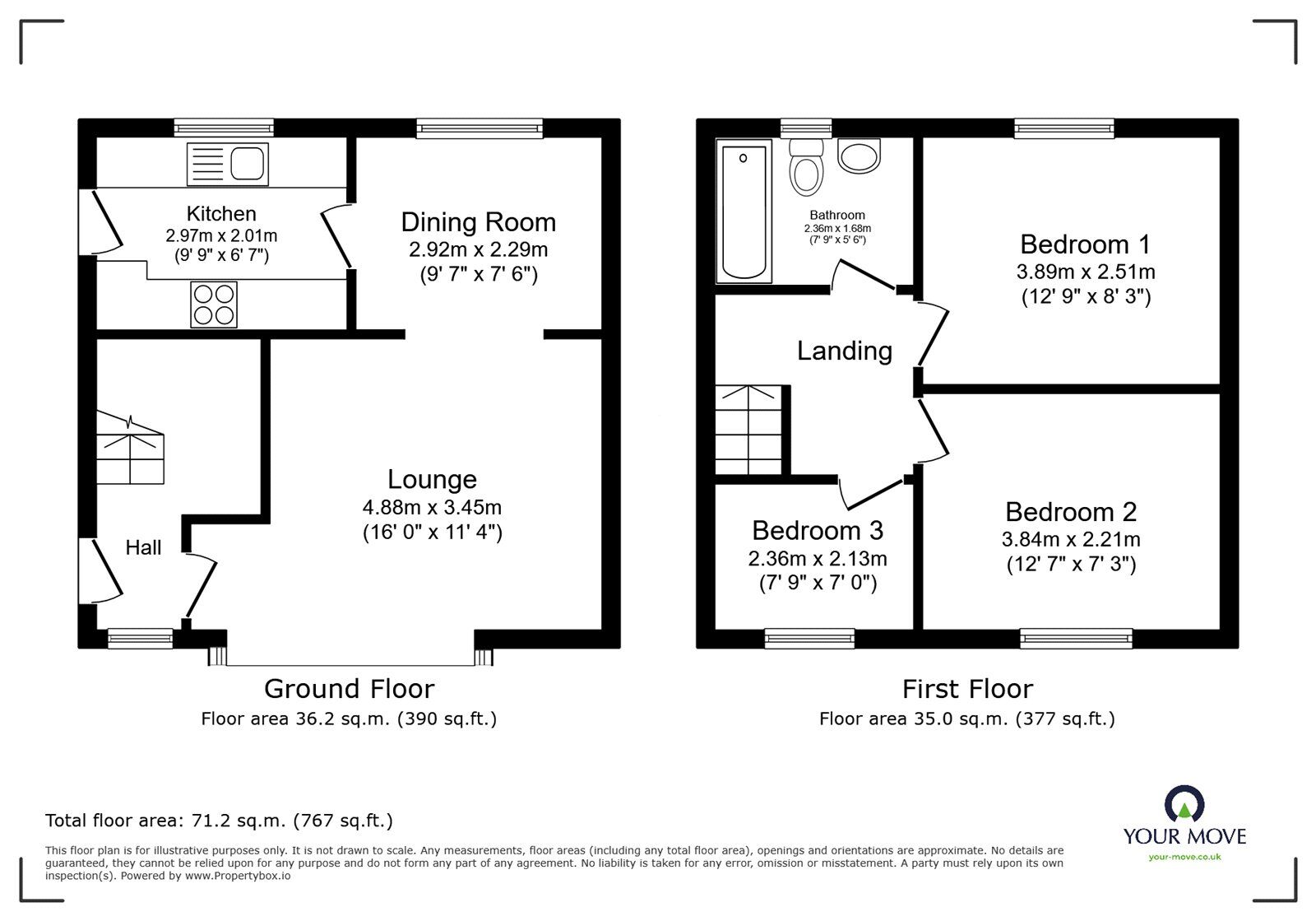 Floorplan of 3 bedroom Semi Detached House for sale, Machin Drive, Broughton Astley, Leicestershire, LE9