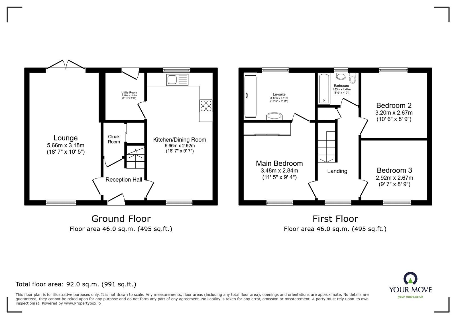 Floorplan of 3 bedroom Semi Detached House for sale, Naver Road, Lubbesthorpe, Leicestershire, LE19