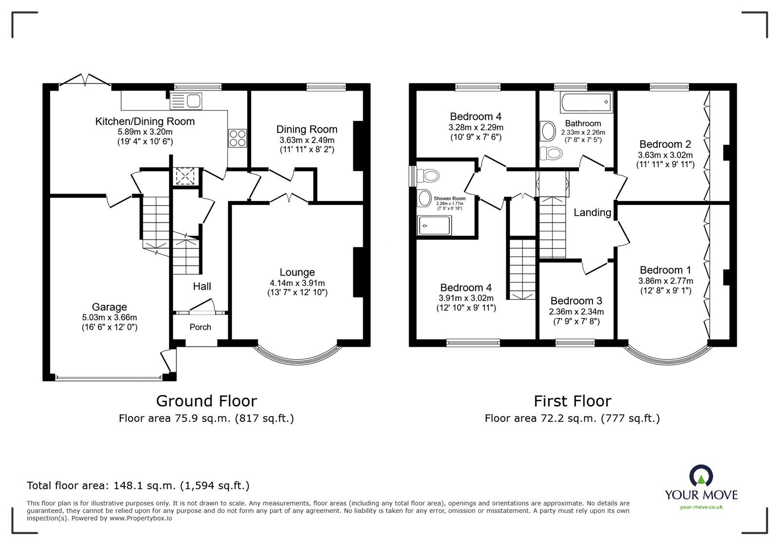 Floorplan of 5 bedroom Semi Detached House for sale, Hillsborough Road, Glen Parva, Leicestershire, LE2