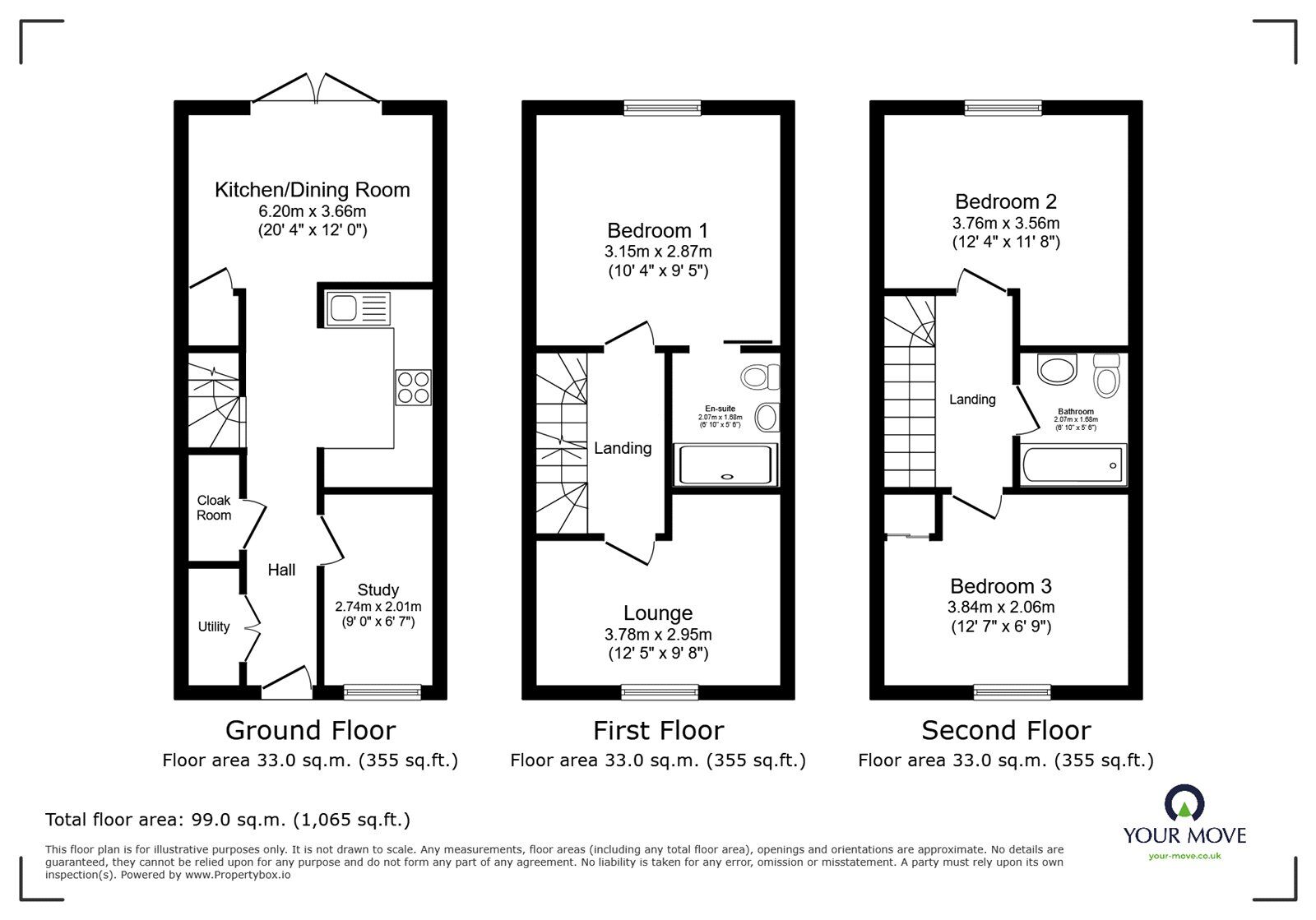 Floorplan of 3 bedroom Semi Detached House for sale, Clayhill Field, Wigston, Leicestershire, LE18