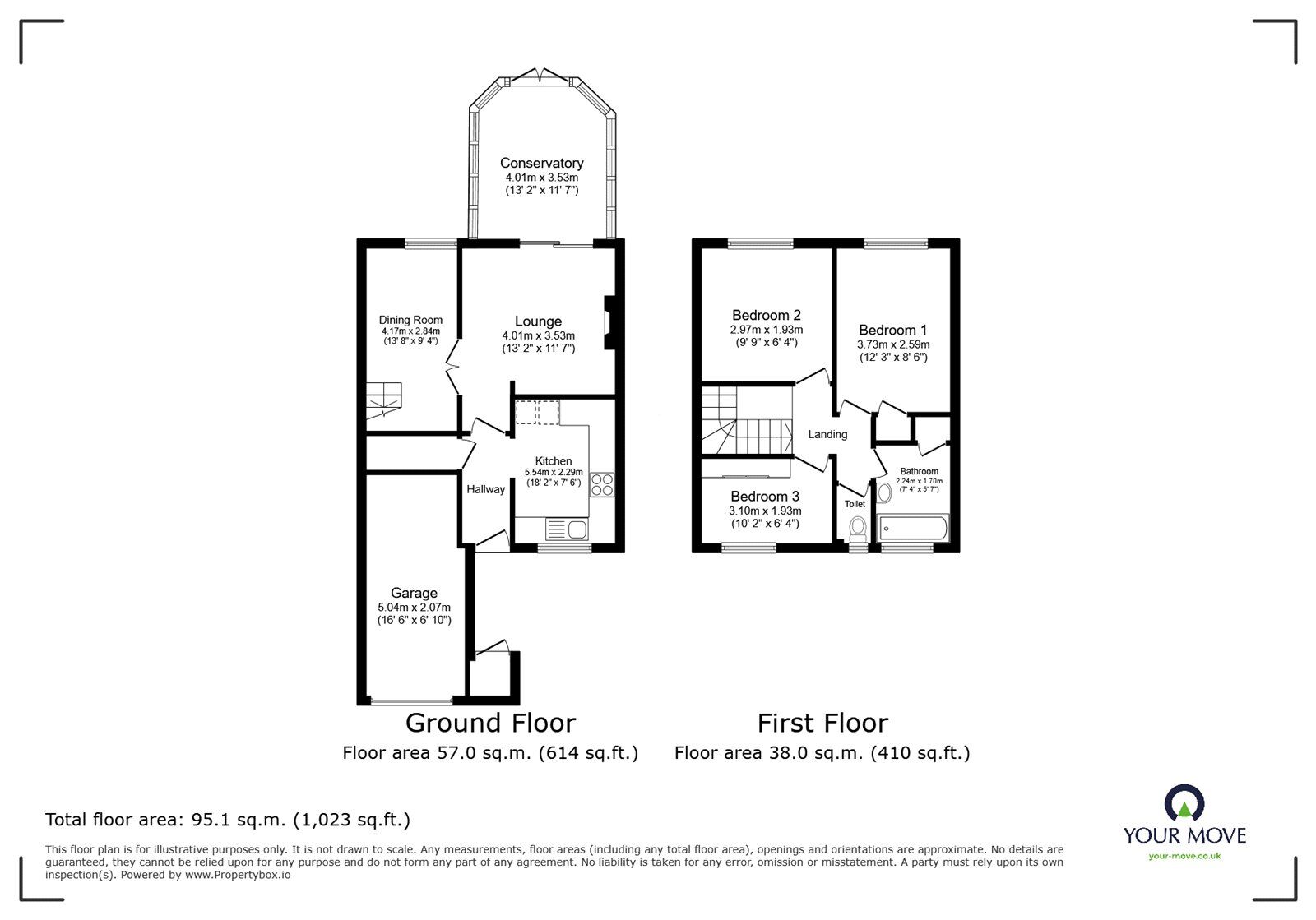 Floorplan of 3 bedroom Mid Terrace House for sale, Sonning Way, Glen Parva, Leicestershire, LE2