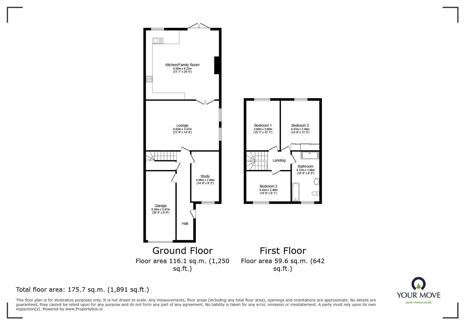 Floorplan of 3 bedroom Semi Detached House for sale, Arbor Road, Croft, Leicestershire, LE9