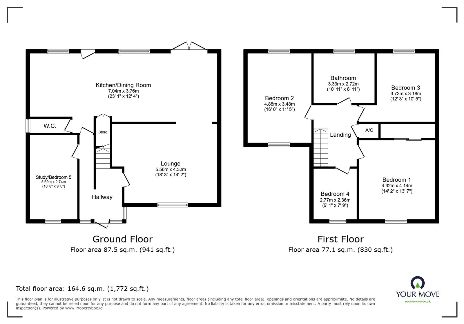 Floorplan of 4 bedroom Semi Detached House for sale, Britford Avenue, Wigston, Leicestershire, LE18