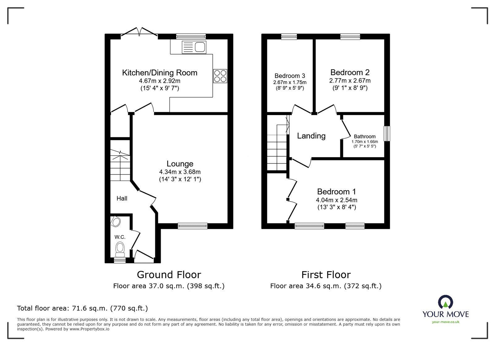 Floorplan of 3 bedroom Detached House for sale, Ridleys Close, Countesthorpe, Leicestershire, LE8