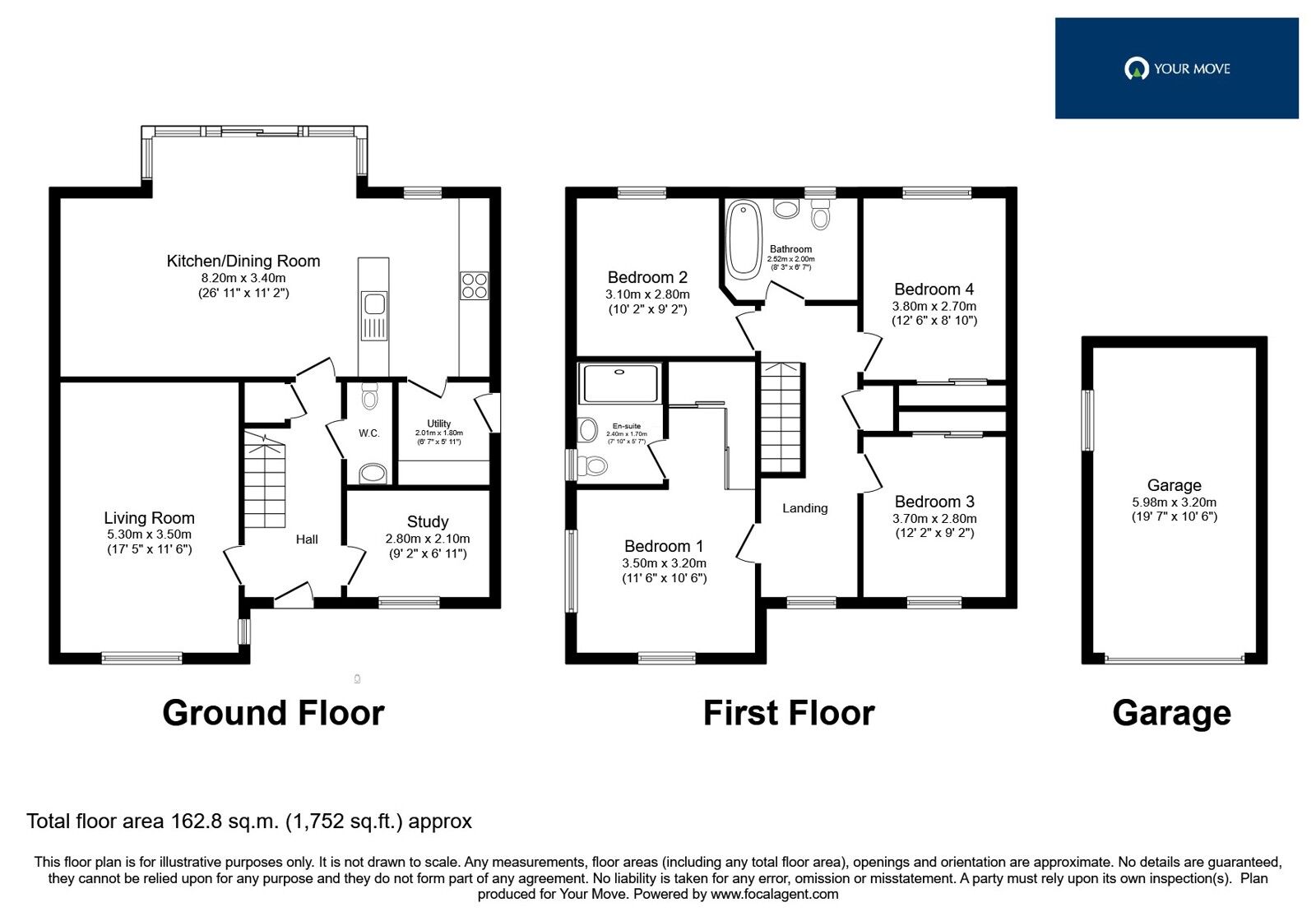 Floorplan of 4 bedroom Detached House for sale, Barley Close, Whetstone, Leicestershire, LE8