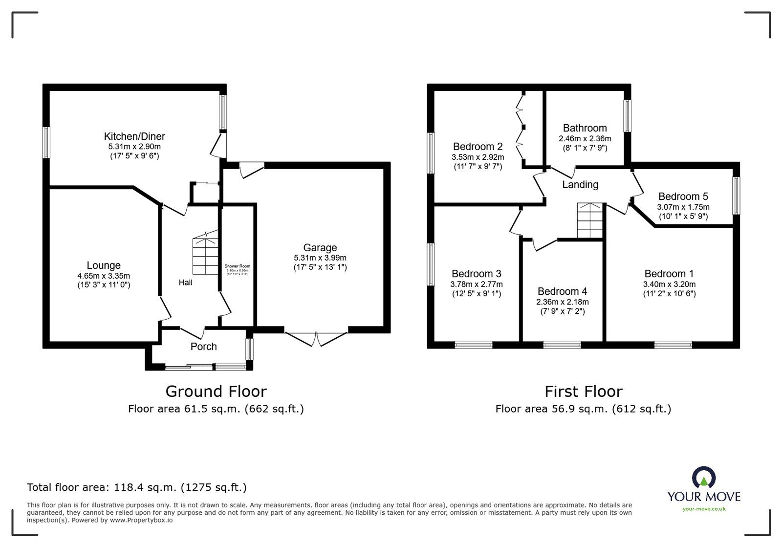 Floorplan of 5 bedroom Link Detached House for sale, Carlton Drive, Wigston, Leicestershire, LE18