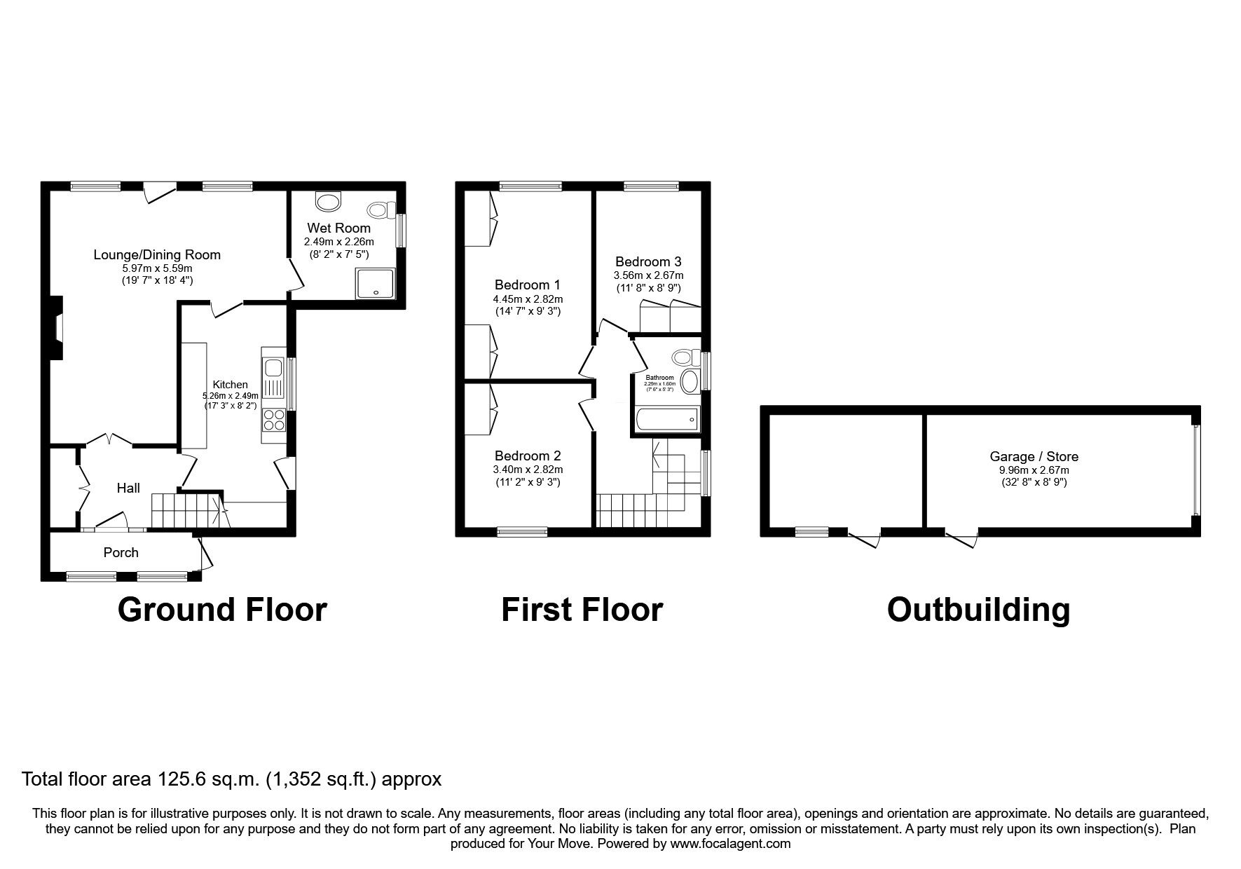 Floorplan of 3 bedroom Semi Detached House for sale, Southway, Blaby, Leicestershire, LE8