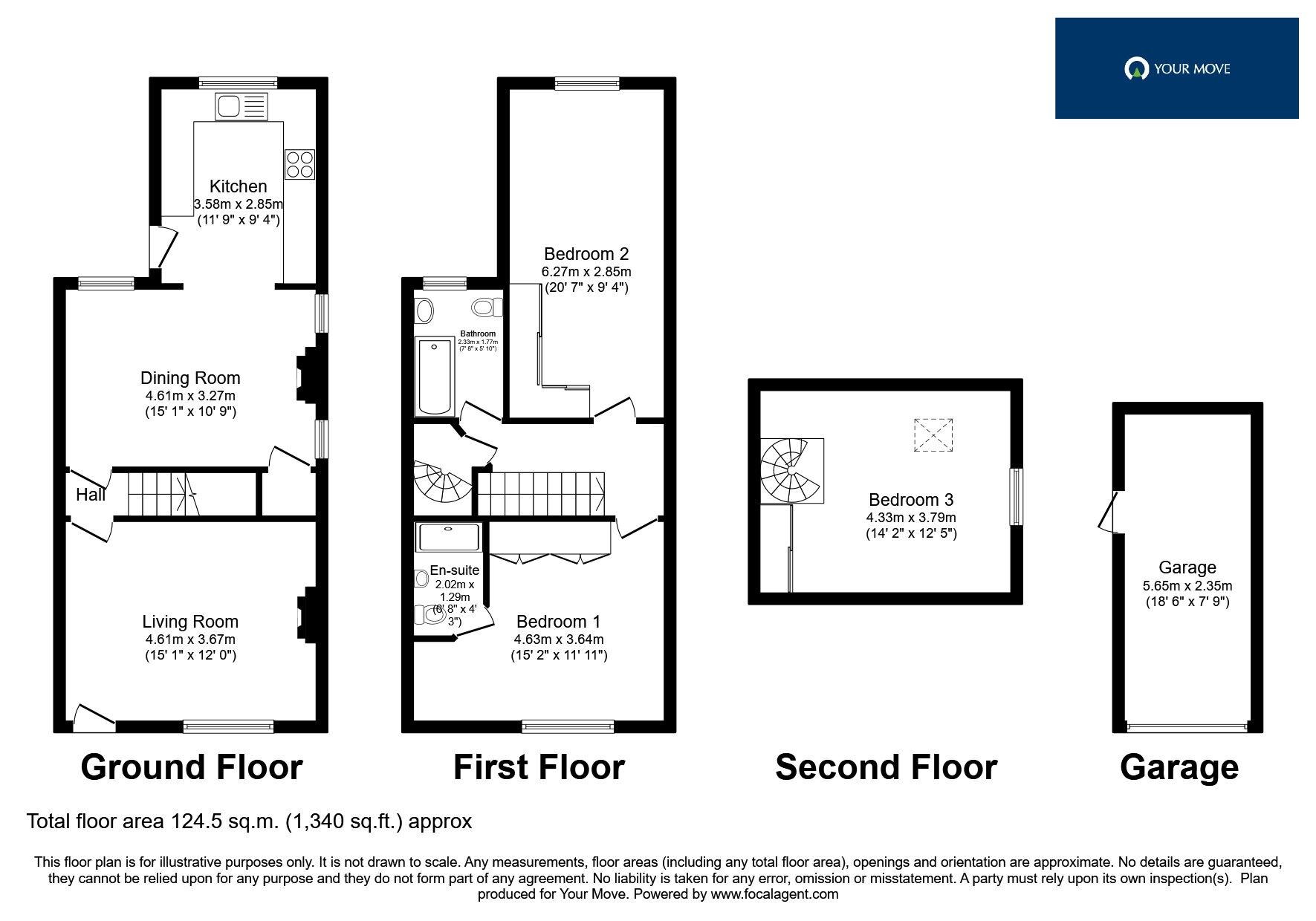 Floorplan of 3 bedroom Semi Detached House for sale, King Street, Whetstone, Leicestershire, LE8