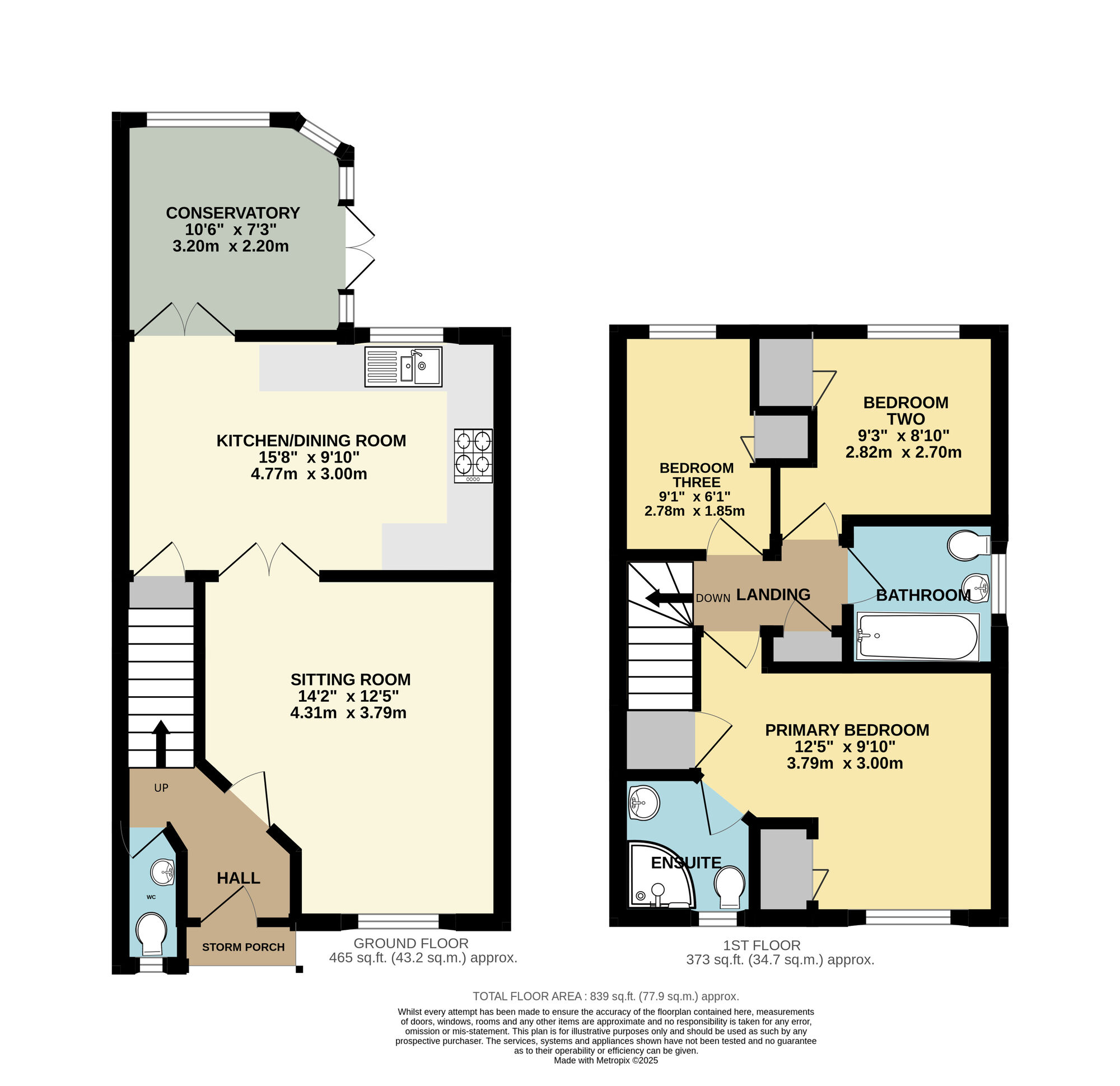 Floorplan of 3 bedroom Semi Detached House for sale, Pains Close, Worlingham, Suffolk, NR34