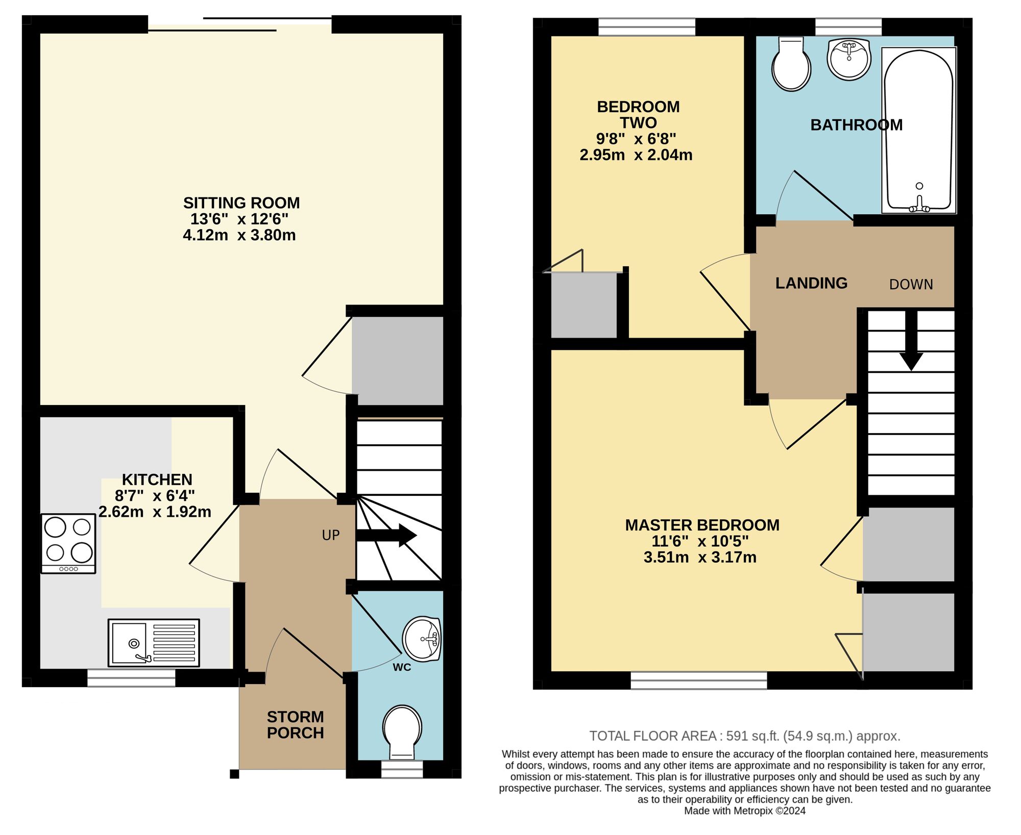 Floorplan of 2 bedroom Semi Detached House for sale, Poppy Close, Worlingham, Suffolk, NR34