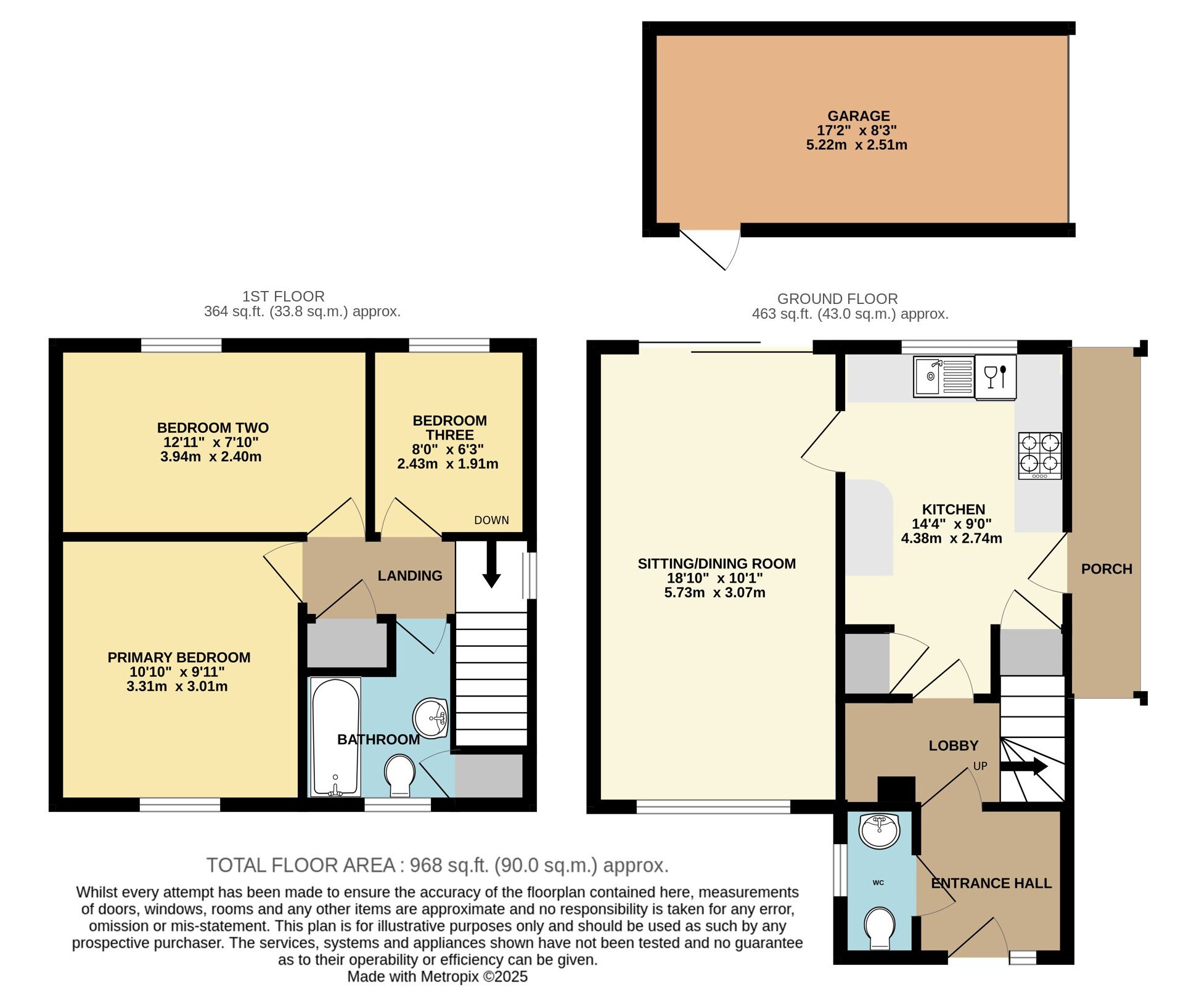 Floorplan of 3 bedroom Detached House for sale, Pinewood Gardens, North Cove, Suffolk, NR34