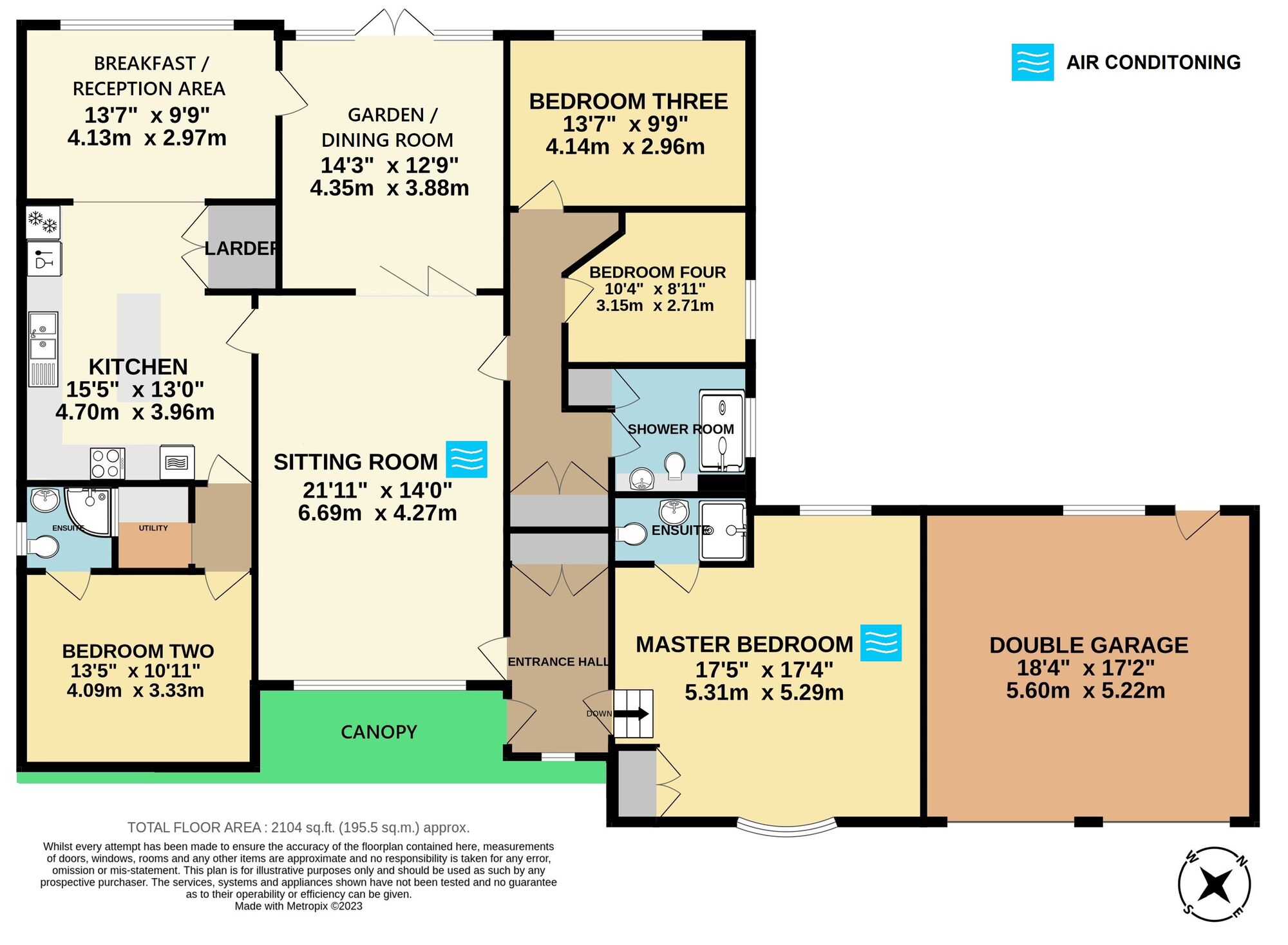 Floorplan of 4 bedroom Detached Bungalow for sale, Redenhall Road, Harleston, Norfolk, IP20
