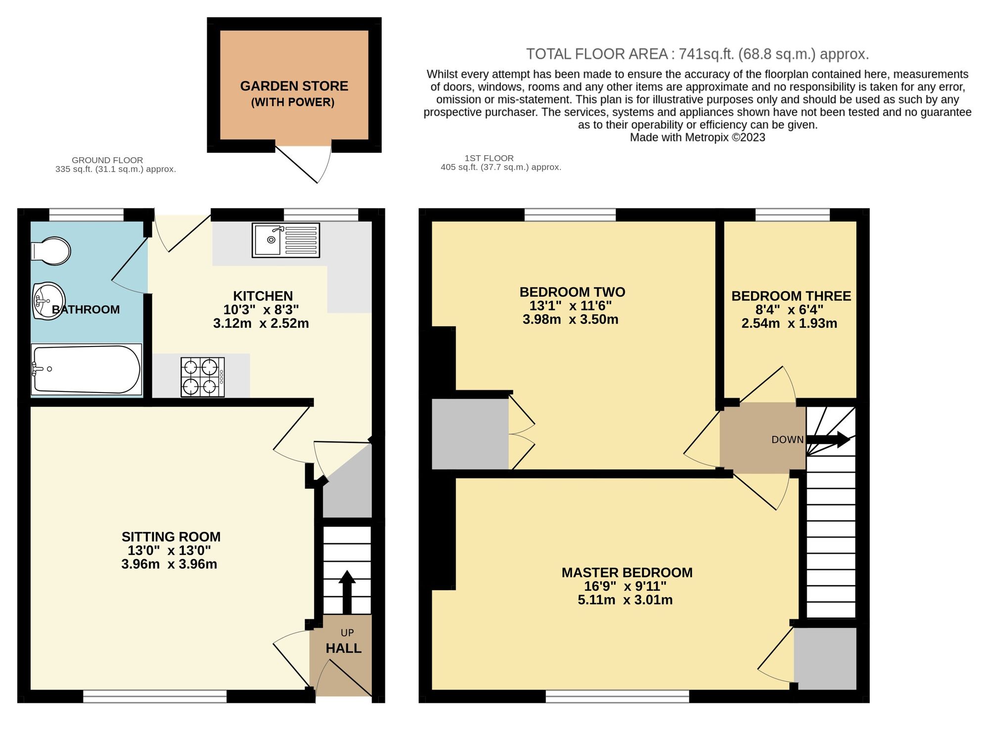 Floorplan of 3 bedroom Mid Terrace House for sale, Napier Terrace, Grove Road, Suffolk, NR34