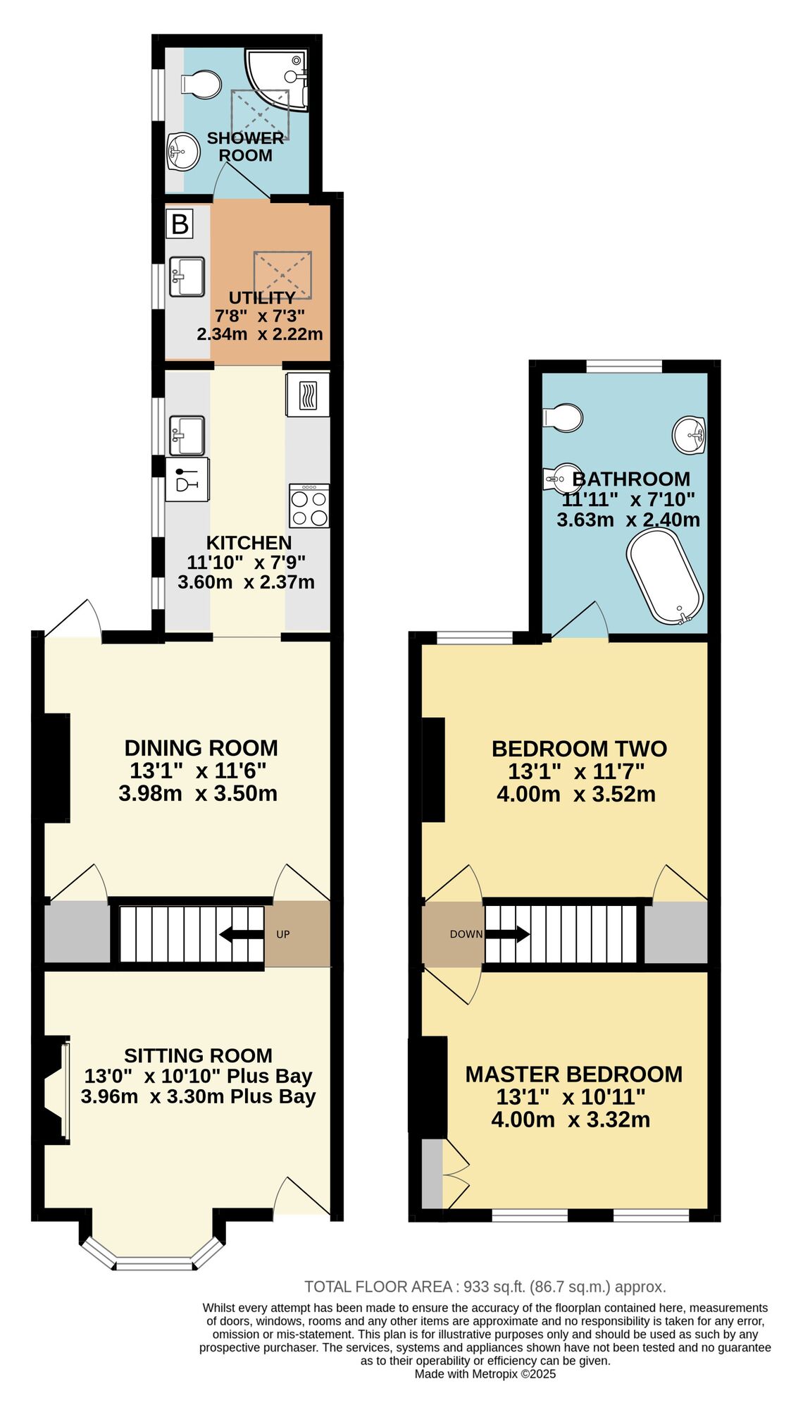 Floorplan of 2 bedroom Mid Terrace House for sale, Kilbrack, Beccles, Suffolk, NR34