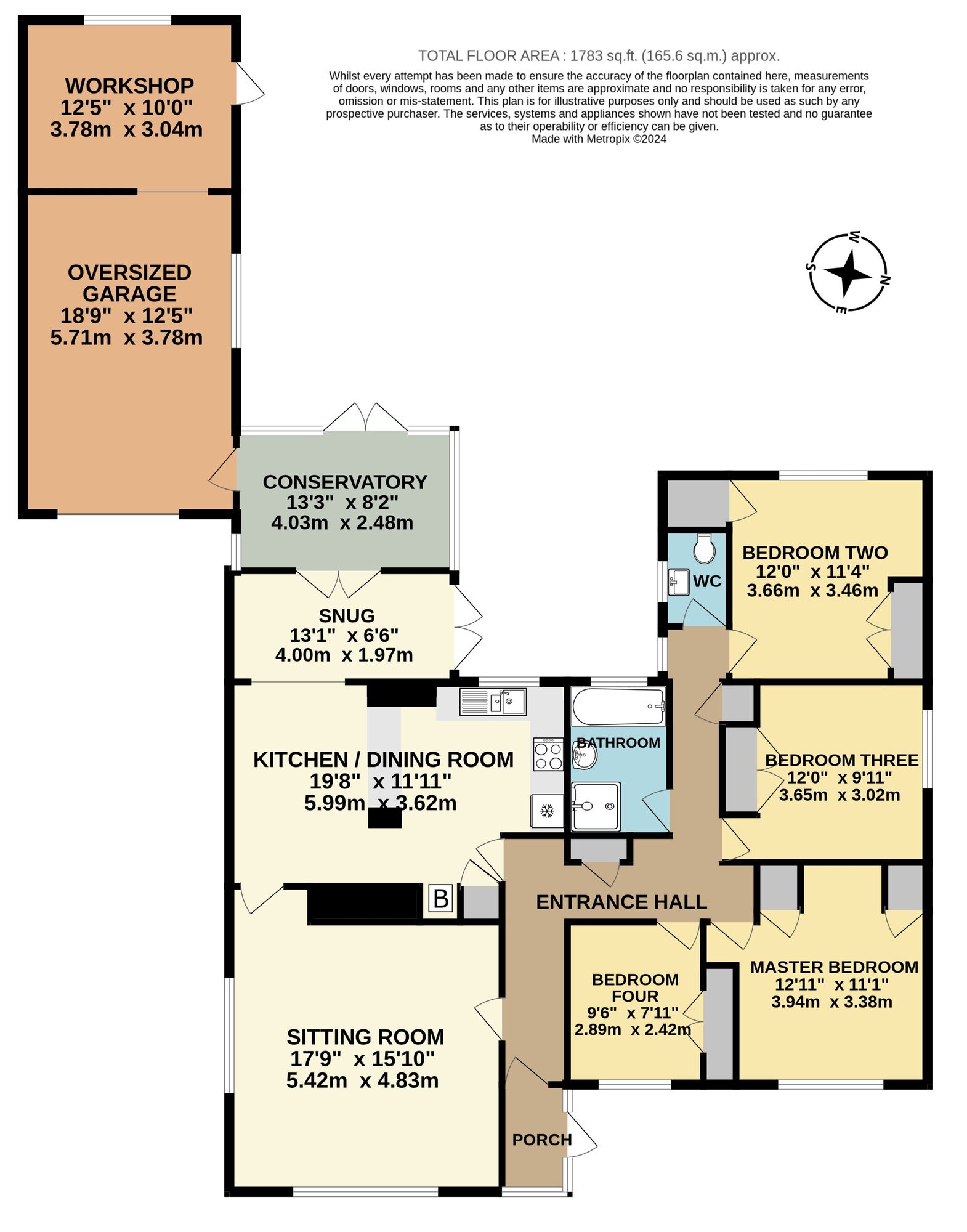 Floorplan of 4 bedroom Detached Bungalow for sale, Mill Road, Burgh St. Peter, Norfolk, NR34