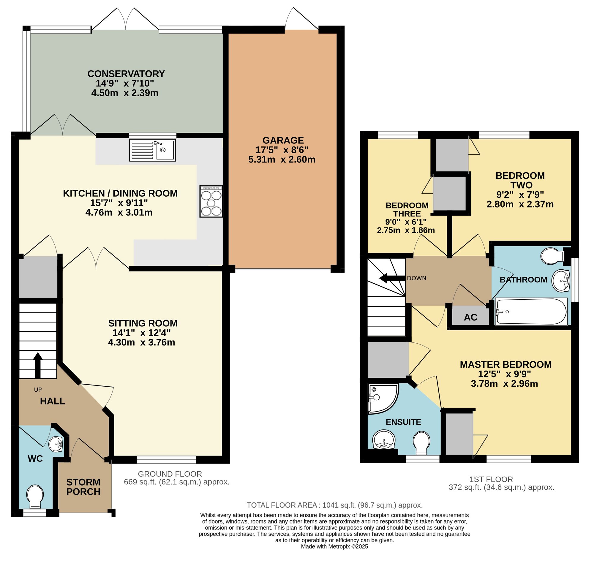 Floorplan of 3 bedroom Semi Detached House for sale, Suttons Road, Worlingham, Suffolk, NR34