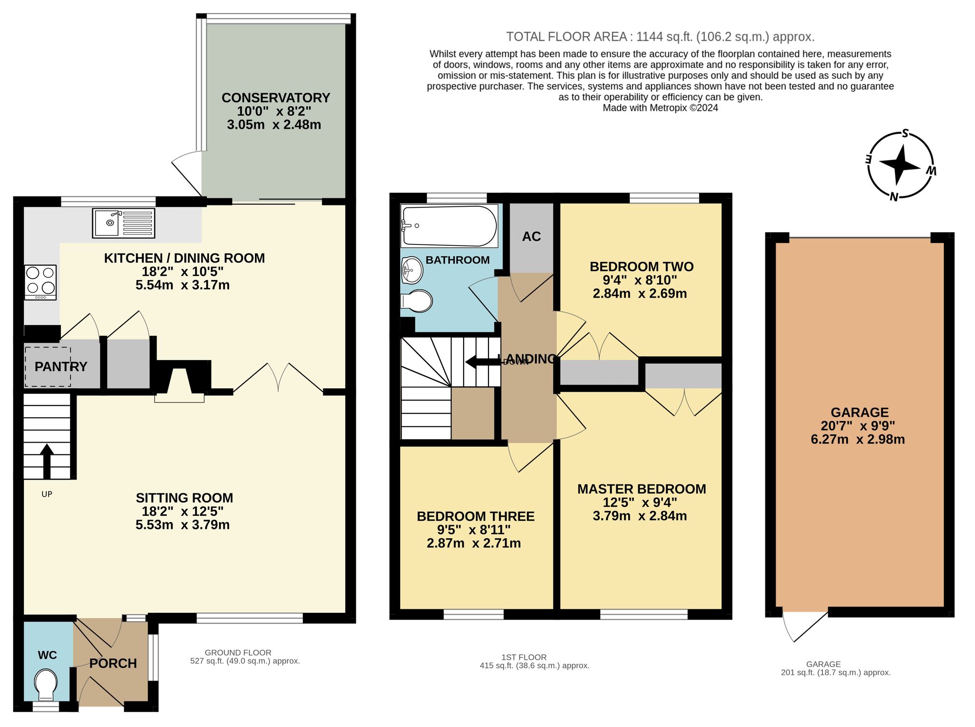 Floorplan of 3 bedroom Mid Terrace House for sale, The Street, Barnby, Suffolk, NR34