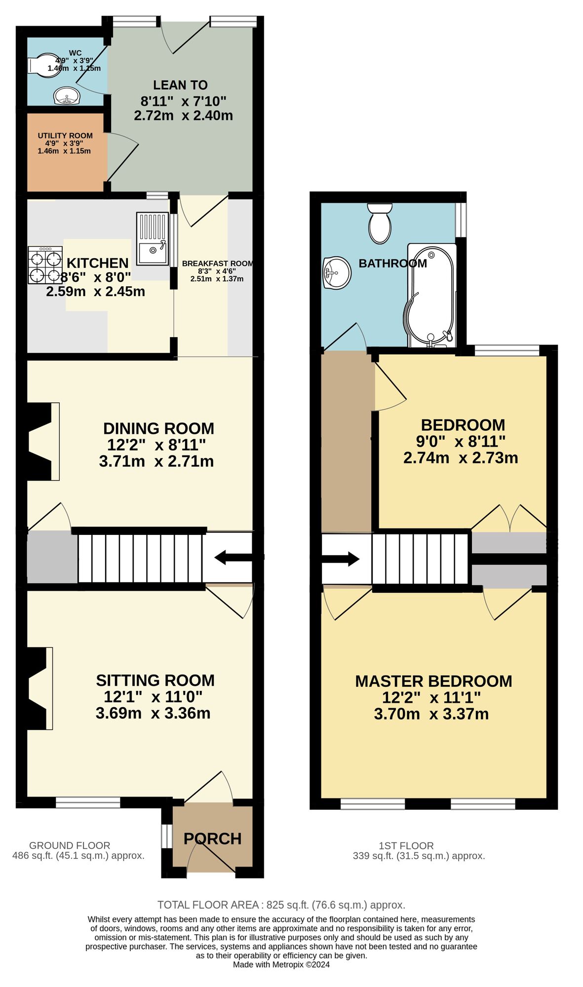 Floorplan of 2 bedroom Mid Terrace House for sale, Alexandra Road, Beccles, Suffolk, NR34