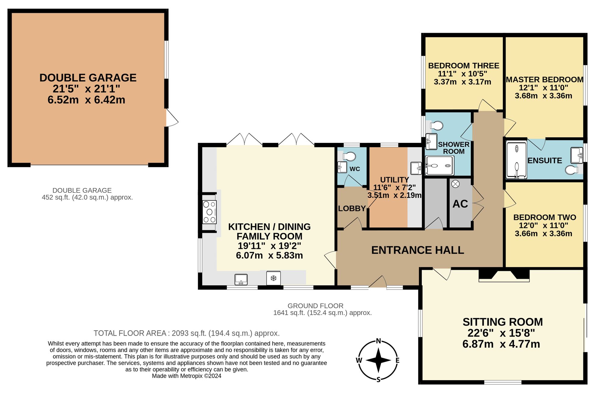 Floorplan of 3 bedroom Detached Bungalow for sale, Station Road, Brampton, Suffolk, NR34