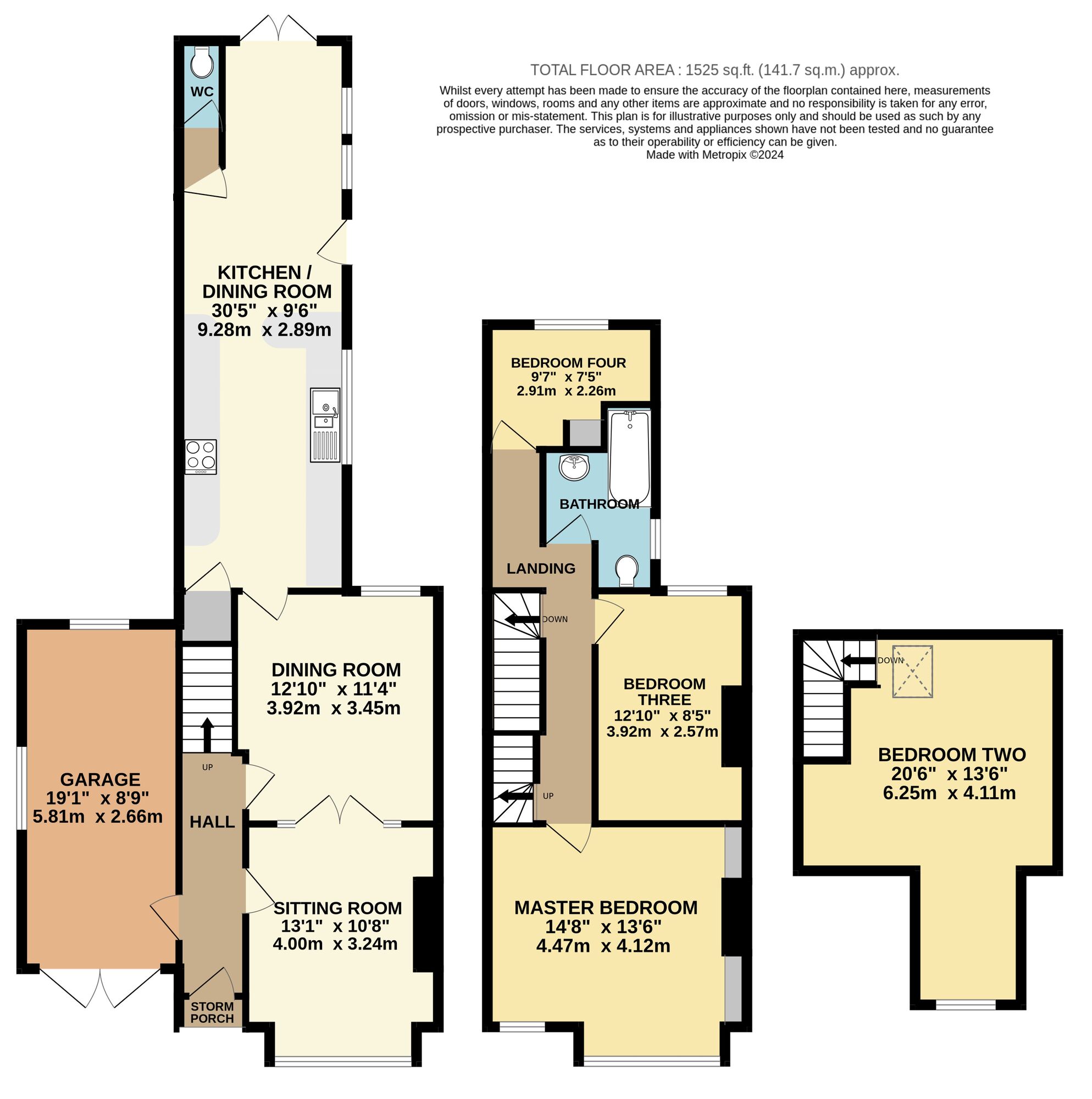 Floorplan of 4 bedroom Semi Detached House for sale, Grove Road, Beccles, Suffolk, NR34