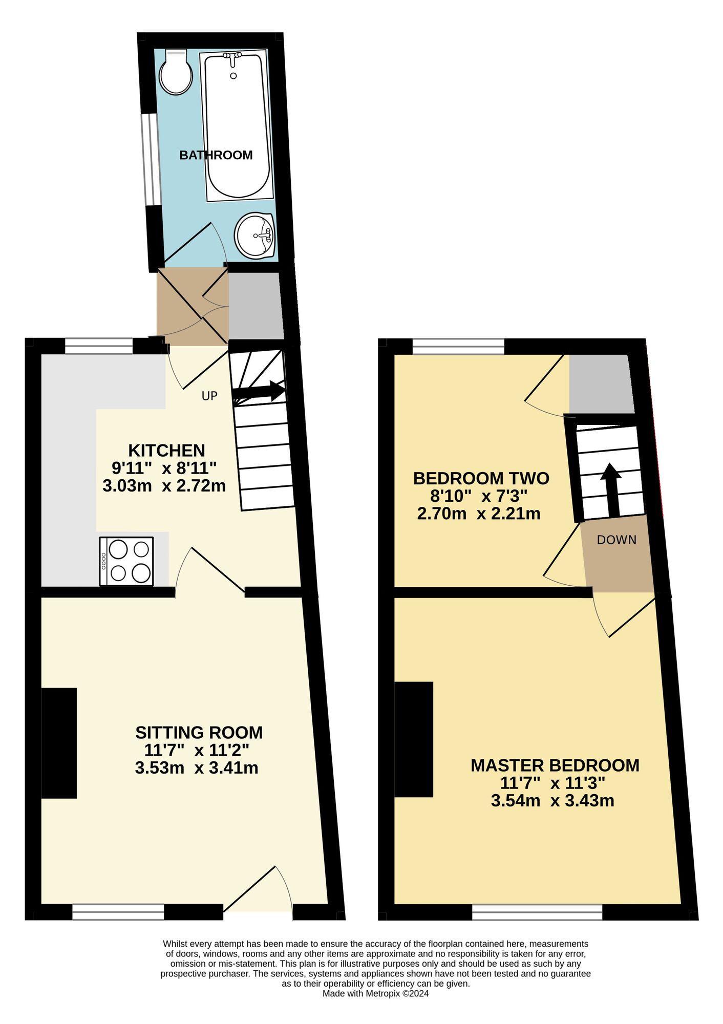 Floorplan of 2 bedroom Mid Terrace House for sale, Ingate, Beccles, Suffolk, NR34