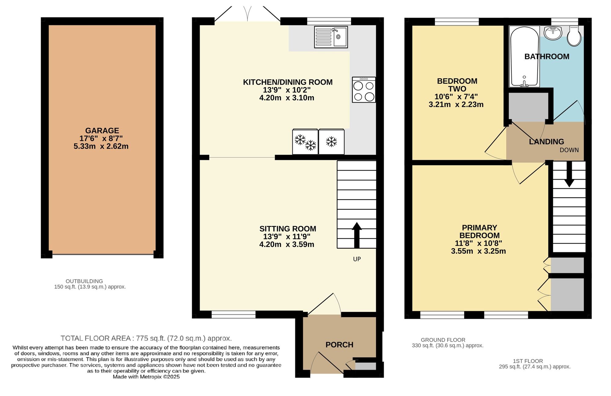Floorplan of 2 bedroom Semi Detached House for sale, Kings Dam, Gillingham, Norfolk, NR34