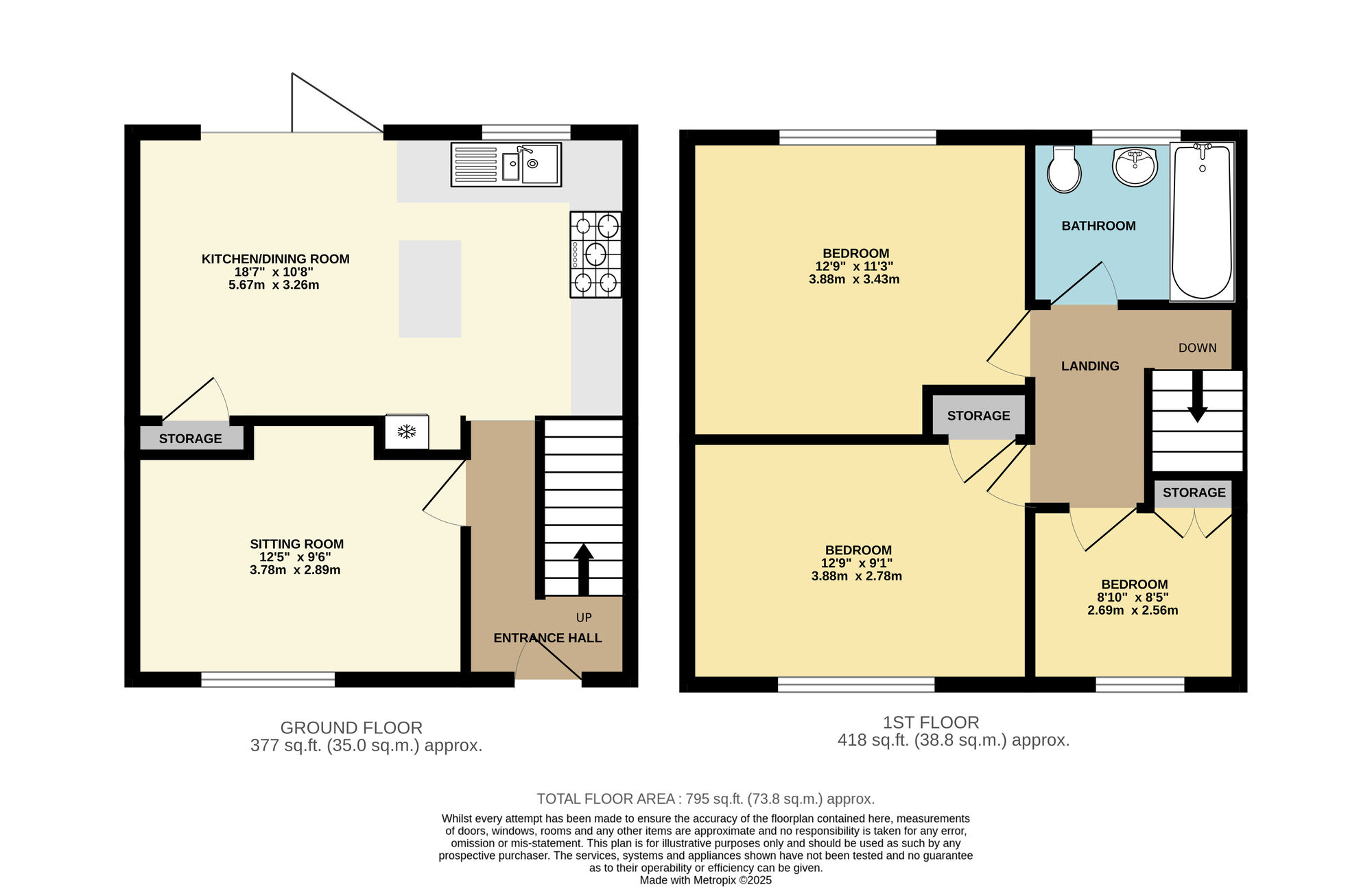 Floorplan of 3 bedroom Semi Detached House for sale, Hawthorn Avenue, Lowestoft, Suffolk, NR33