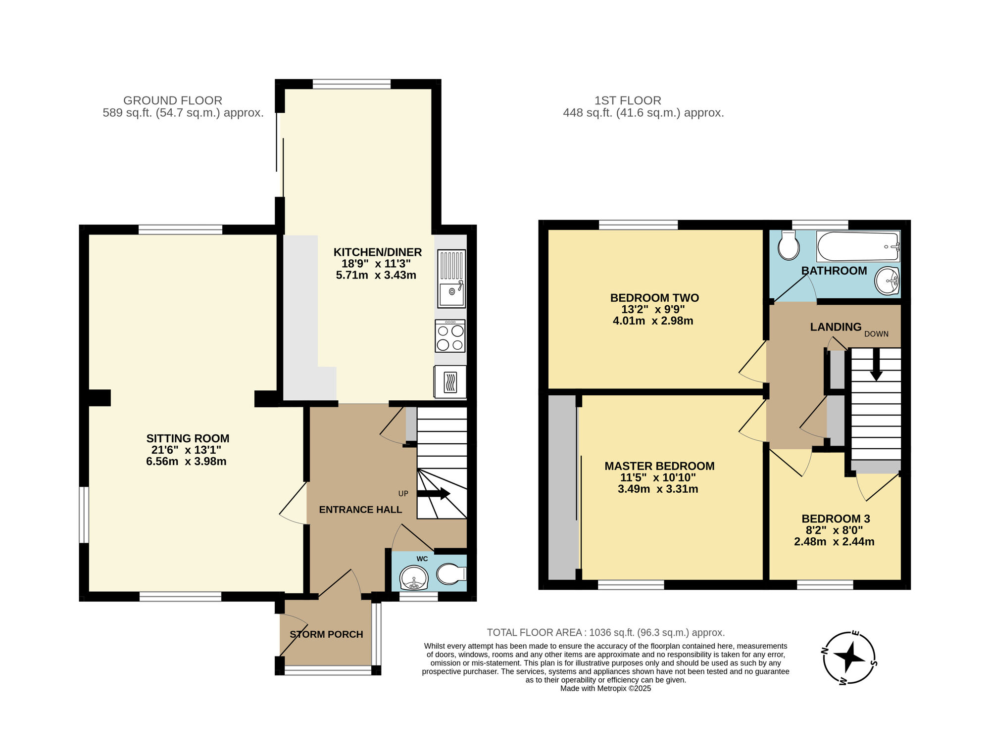 Floorplan of 3 bedroom End Terrace House for sale, Kings Road, Bungay, Suffolk, NR35