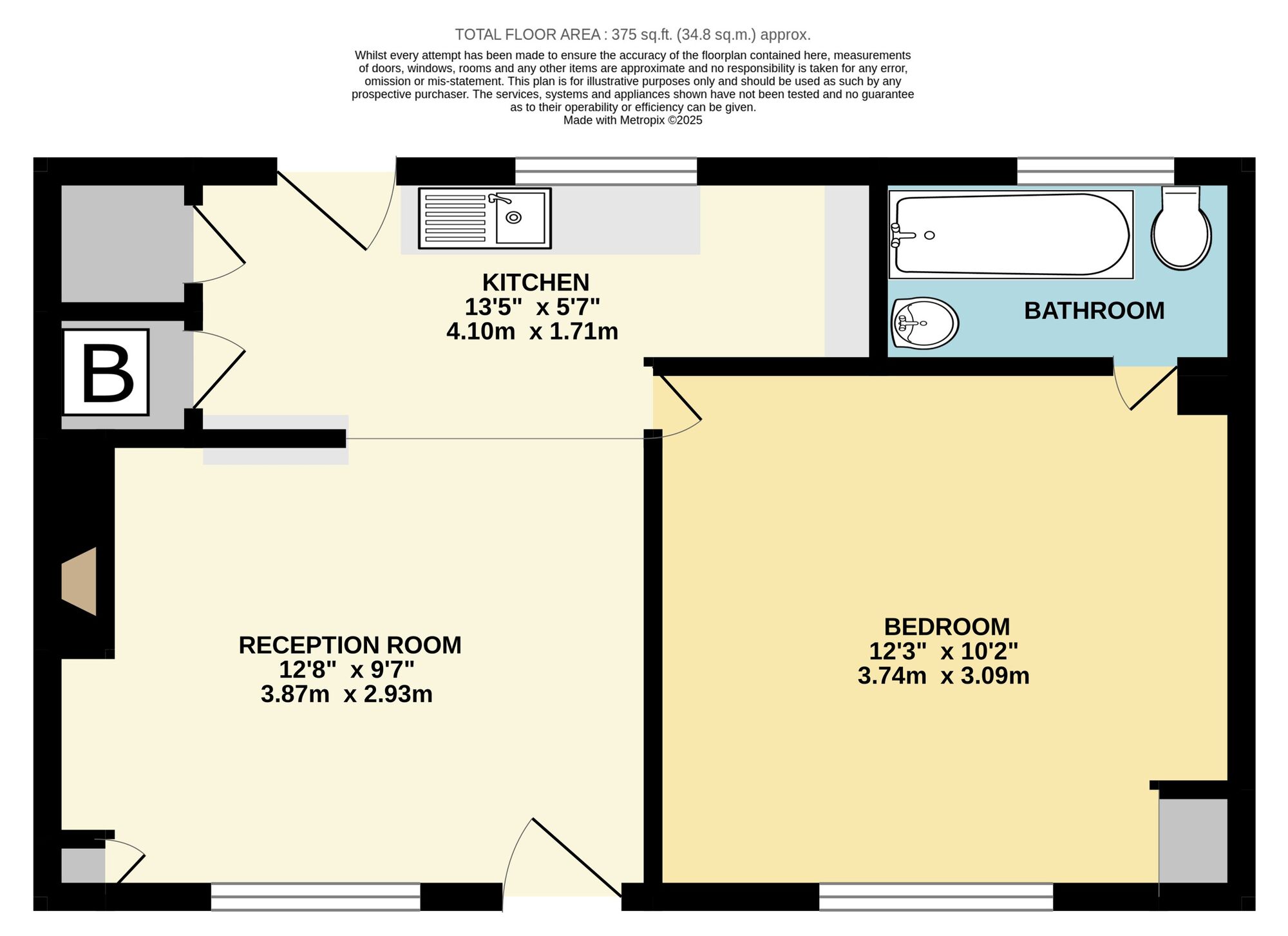 Floorplan of 1 bedroom Mid Terrace Bungalow for sale, Puddingmoor, Beccles, Suffolk, NR34