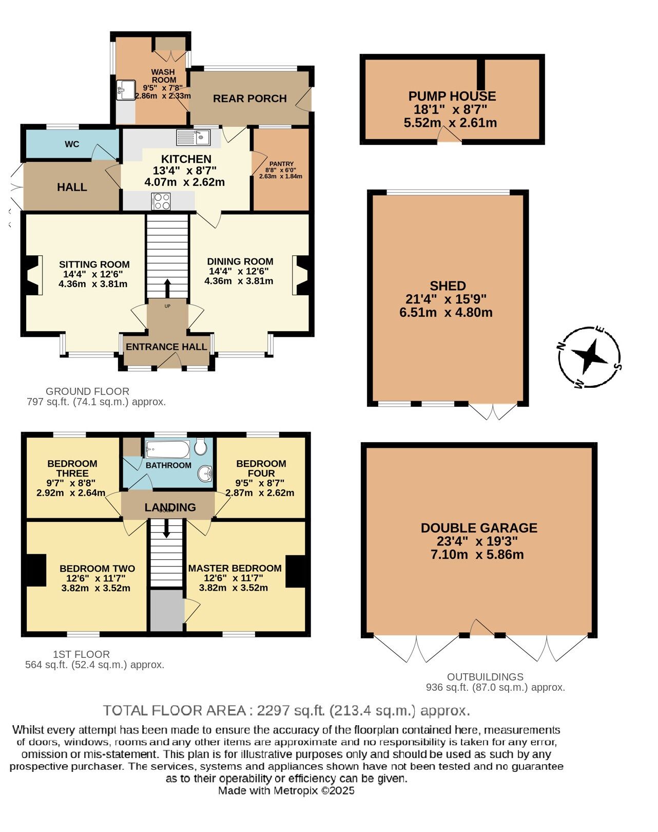 Floorplan of 4 bedroom Detached House for sale, Church Lane, Wheatacre, Norfolk, NR34