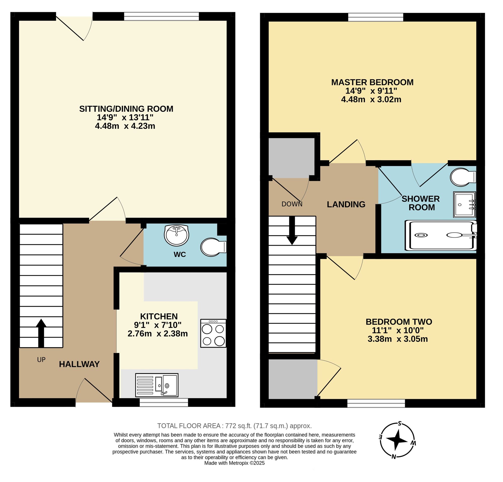 Floorplan of 2 bedroom Mid Terrace House for sale, Pig Lane, Beccles, Suffolk, NR34