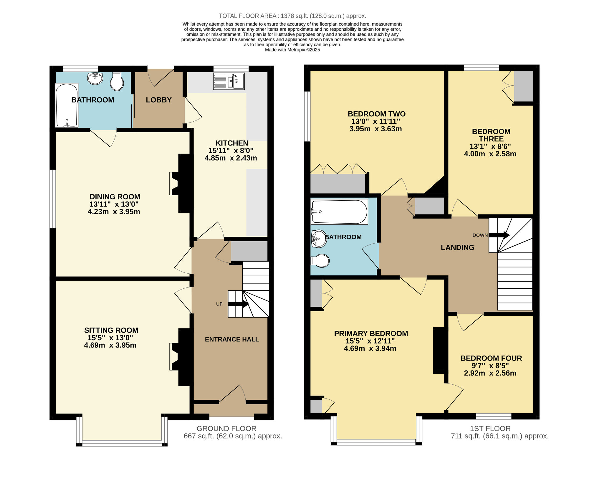 Floorplan of 4 bedroom Semi Detached House for sale, St. Marys Road, Beccles, Suffolk, NR34