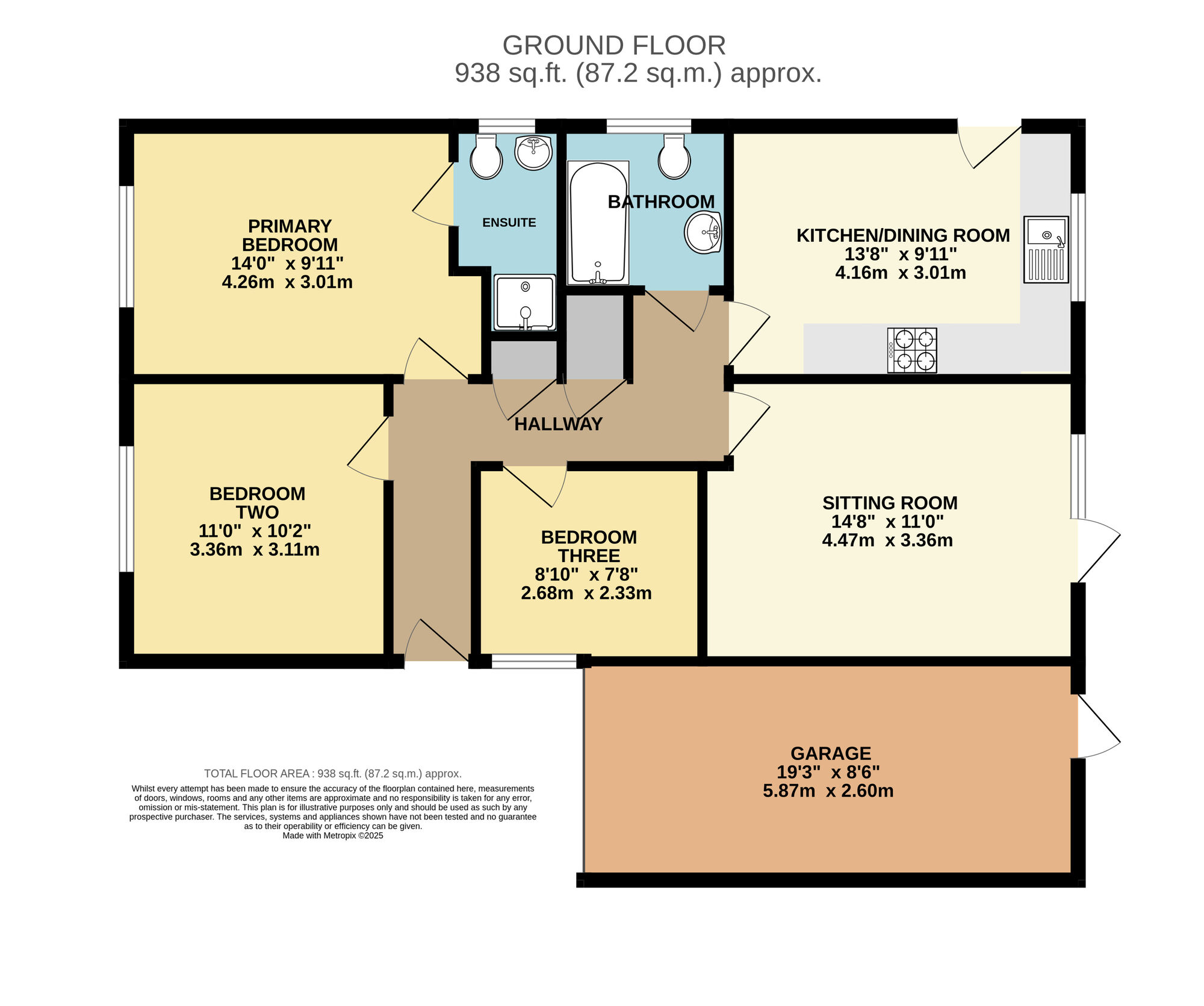 Floorplan of 3 bedroom Detached Bungalow for sale, Leggett Walk, Beccles, Suffolk, NR34