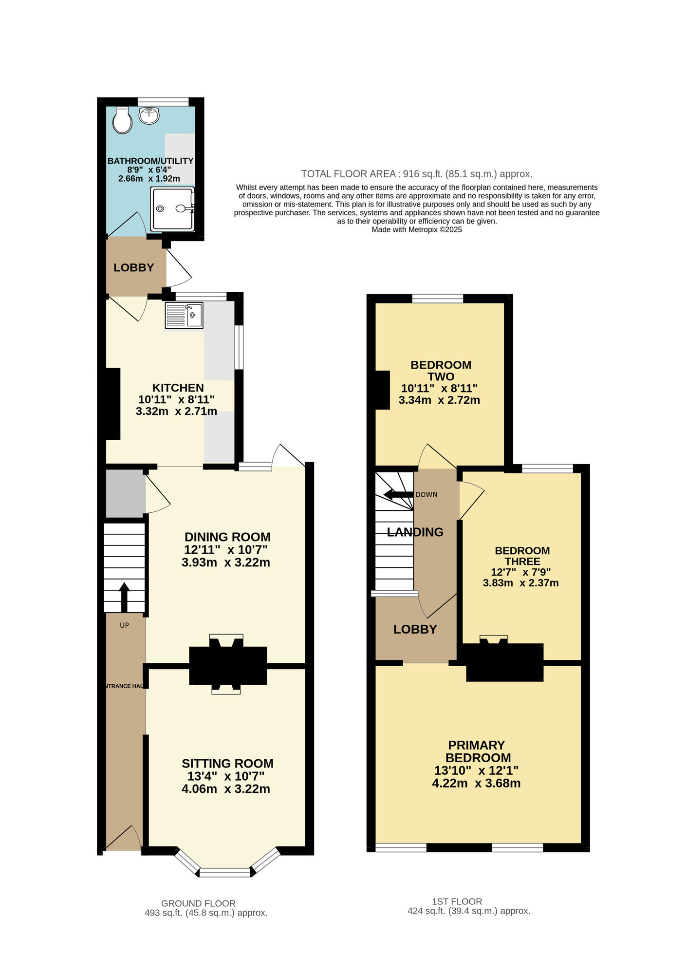 Floorplan of 3 bedroom End Terrace House for sale, Grove Road, Beccles, Suffolk, NR34
