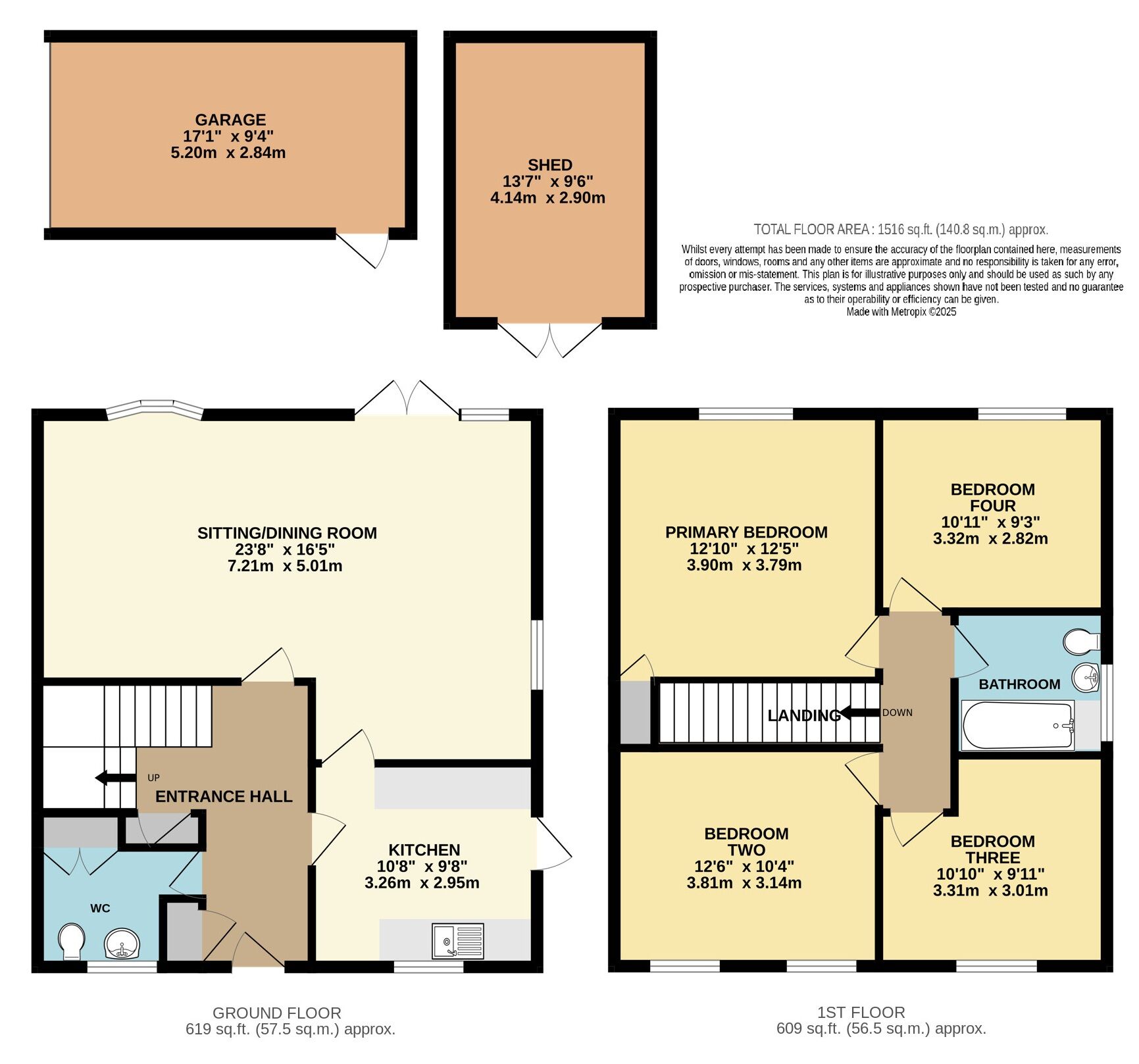Floorplan of 4 bedroom Detached House for sale, Brookwood Close, Worlingham, Suffolk, NR34
