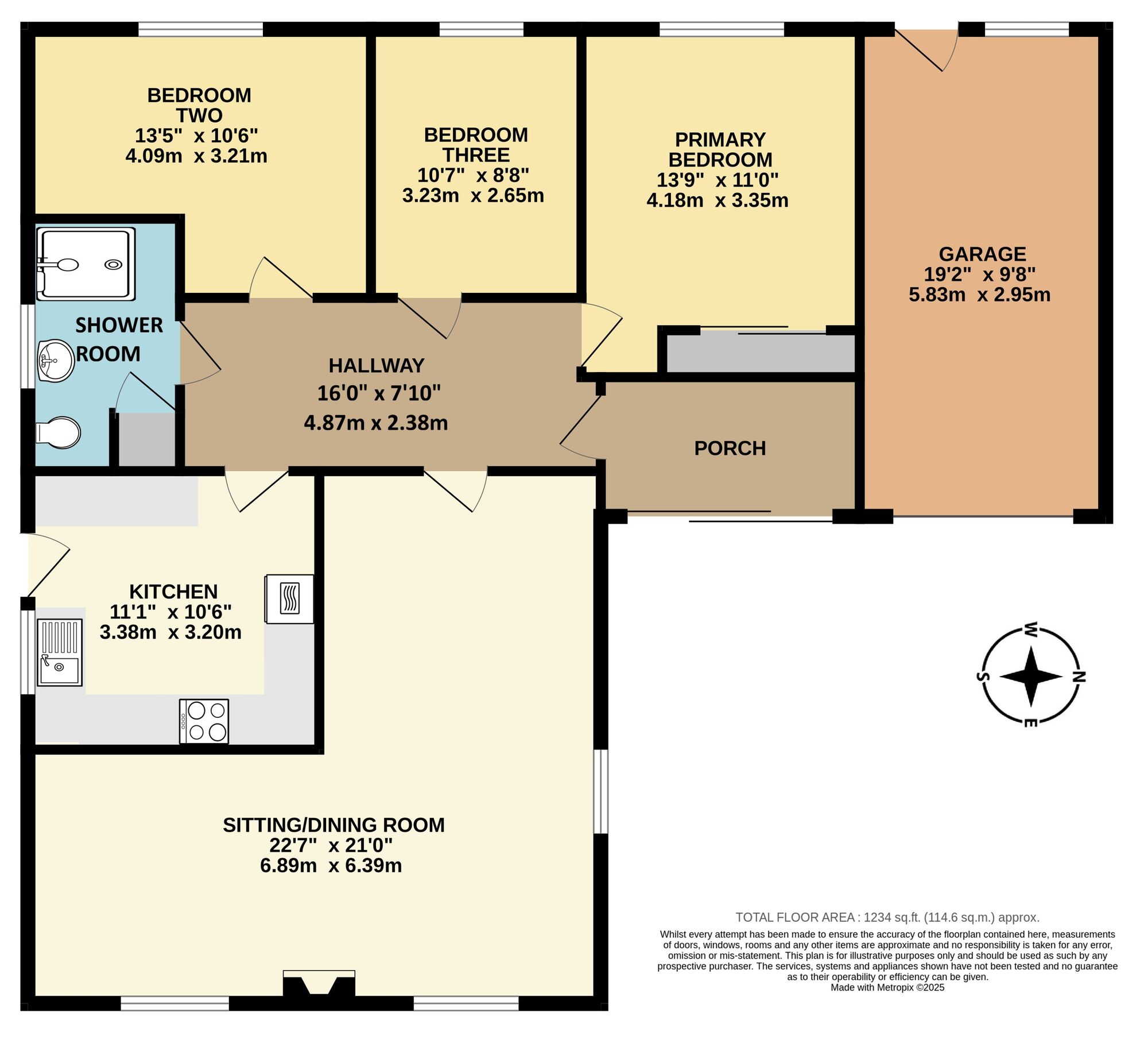 Floorplan of 3 bedroom Detached Bungalow for sale, Station Hill, Harleston, Norfolk, IP20
