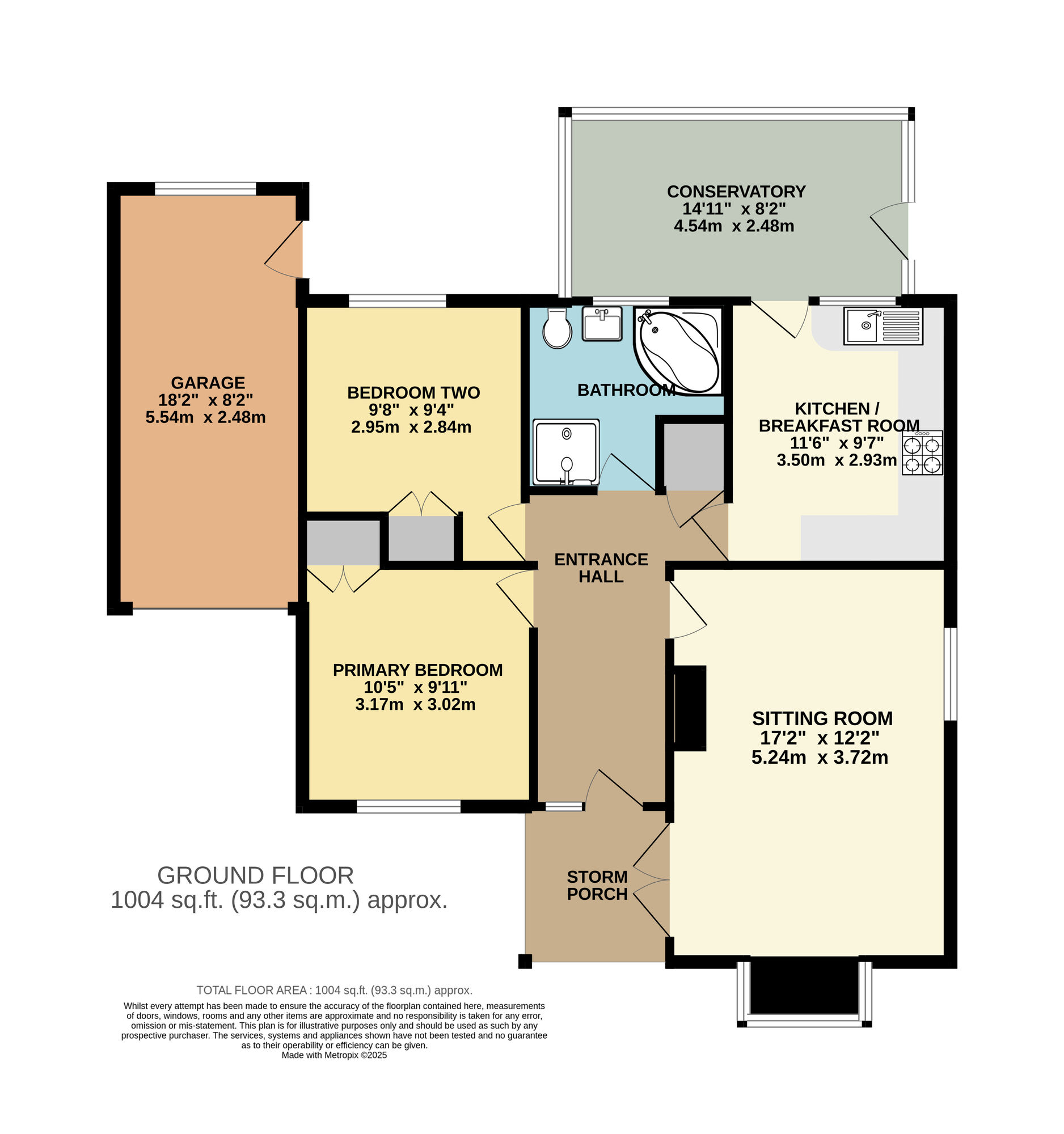 Floorplan of 2 bedroom Detached Bungalow for sale, Redenhall Road, Harleston, Norfolk, IP20