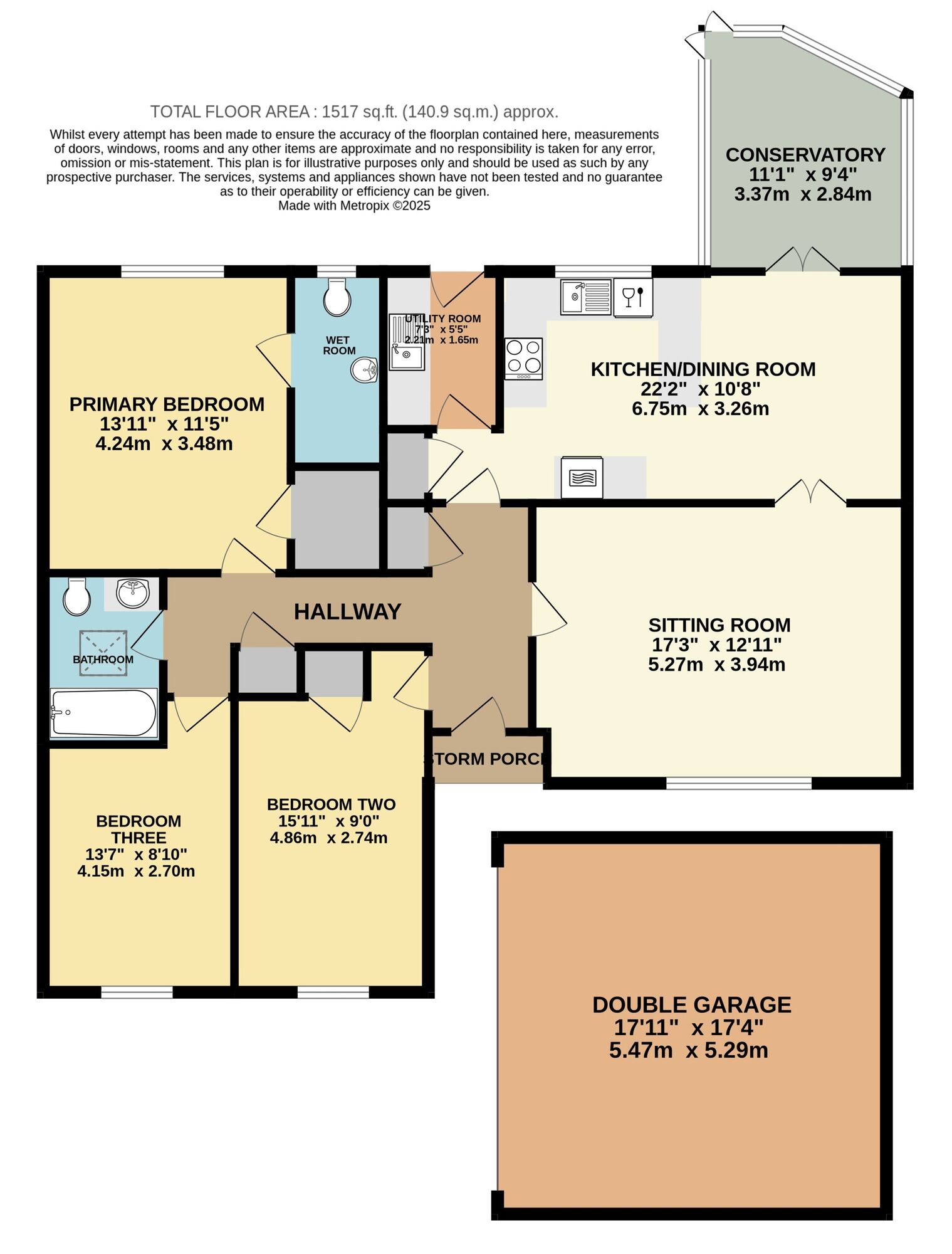 Floorplan of 3 bedroom Detached Bungalow for sale, Welbourne Way, Barnby, Suffolk, NR34