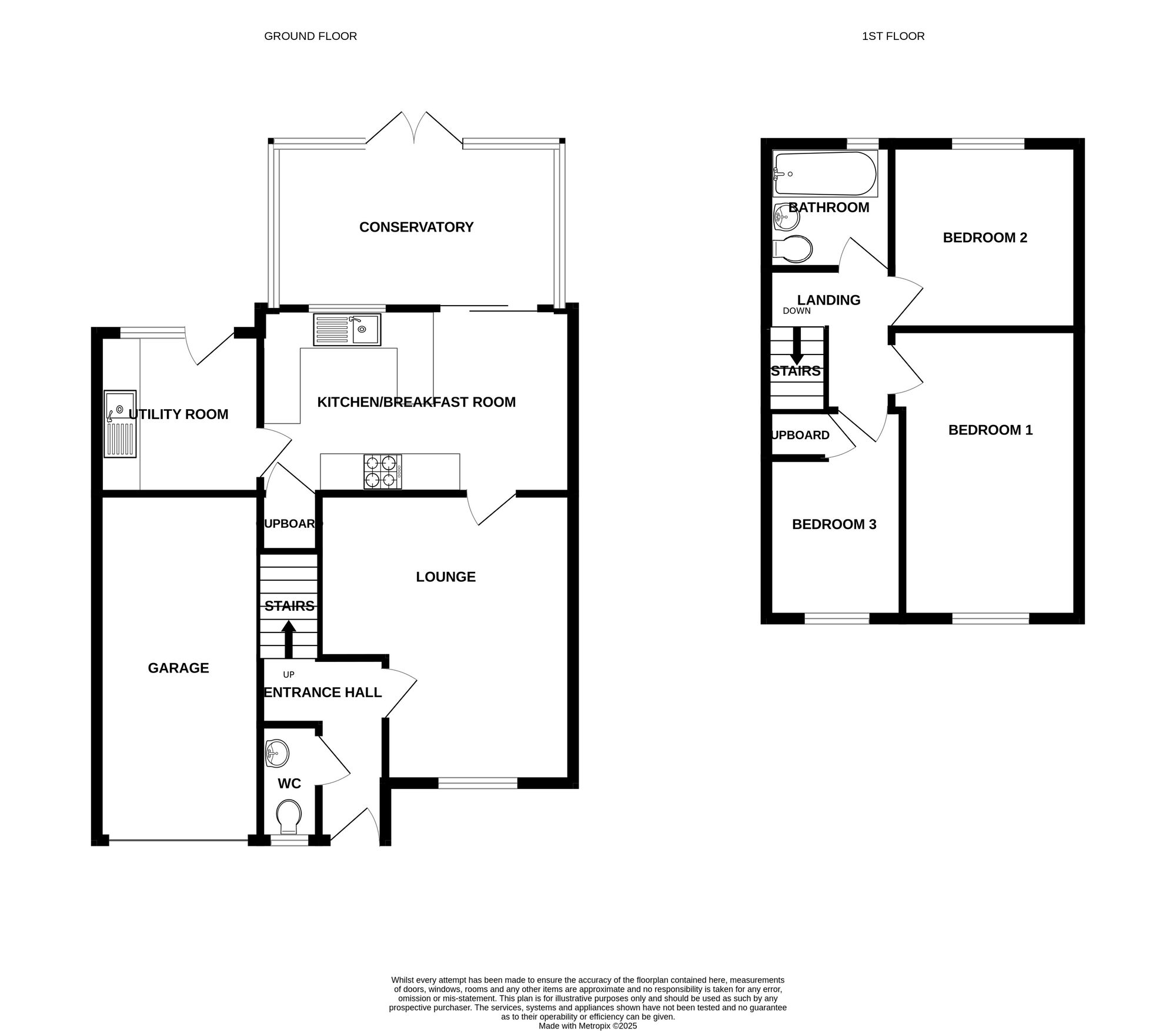 Floorplan of 3 bedroom Detached House for sale, Chaukers Crescent, Lowestoft, Suffolk, NR33