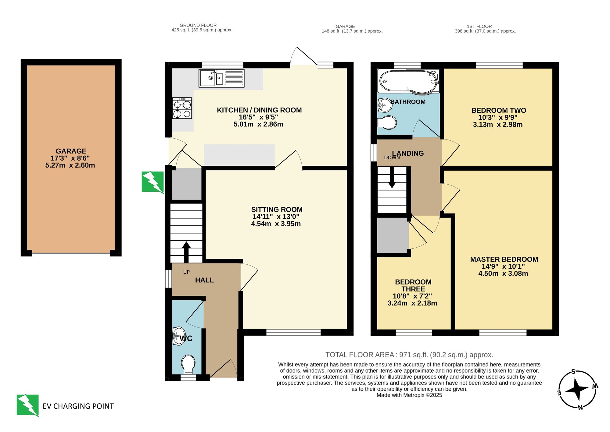 Floorplan of 3 bedroom Semi Detached House for sale, Hillrise Close, Worlingham, Suffolk, NR34